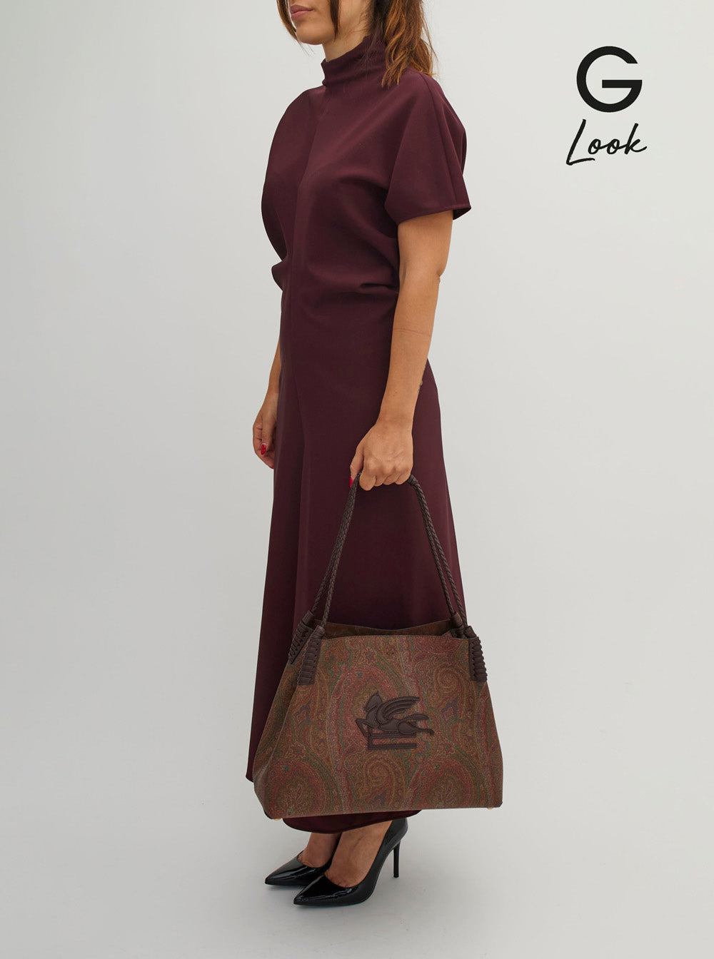 Etro Women 'Paisley Libra Medium' Brown Tote Bag With Pegaso Detail In Cotton Woman - 6