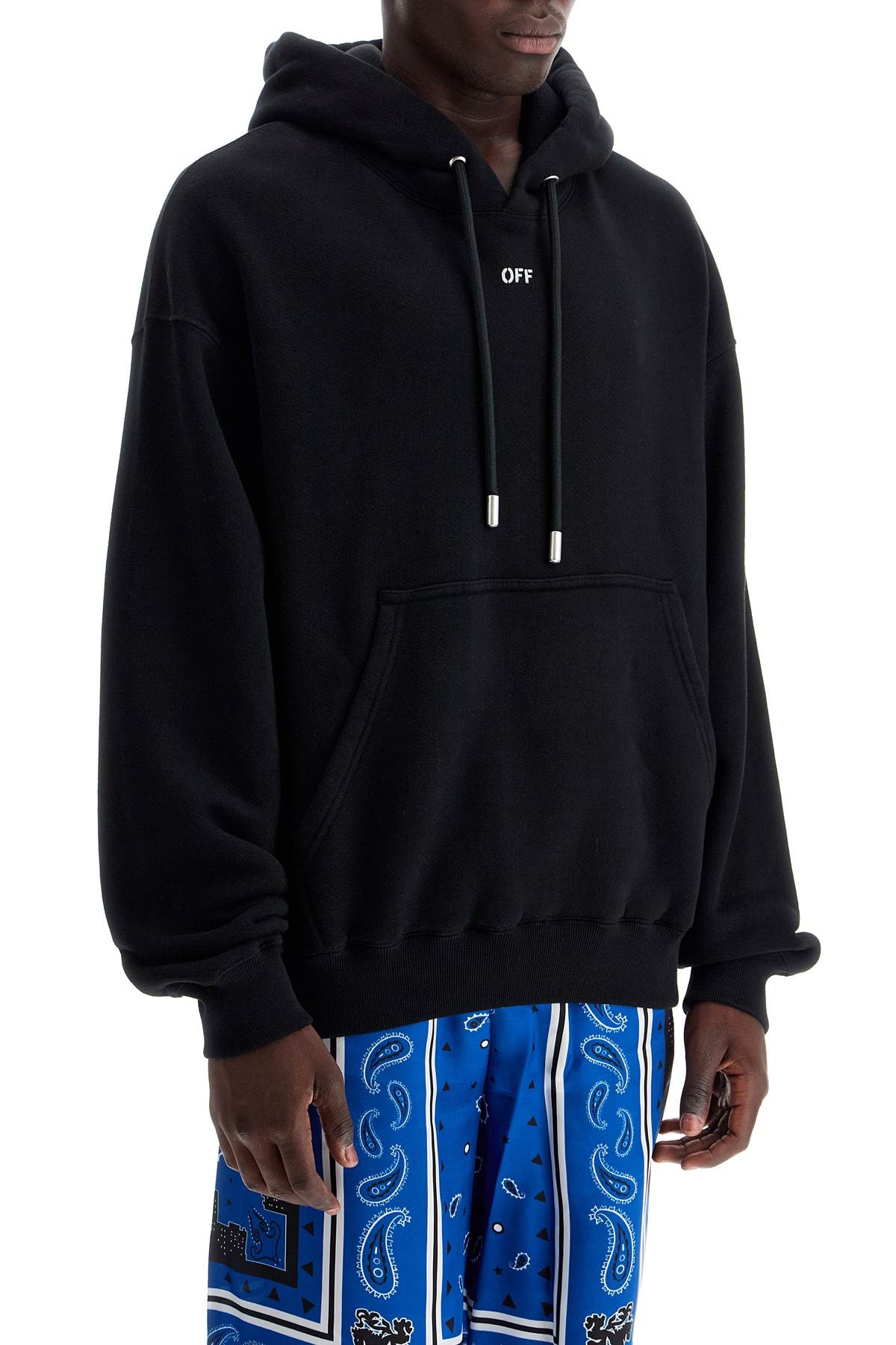 HOODED SWEATSHIRT WITH OFF PRINT - 3