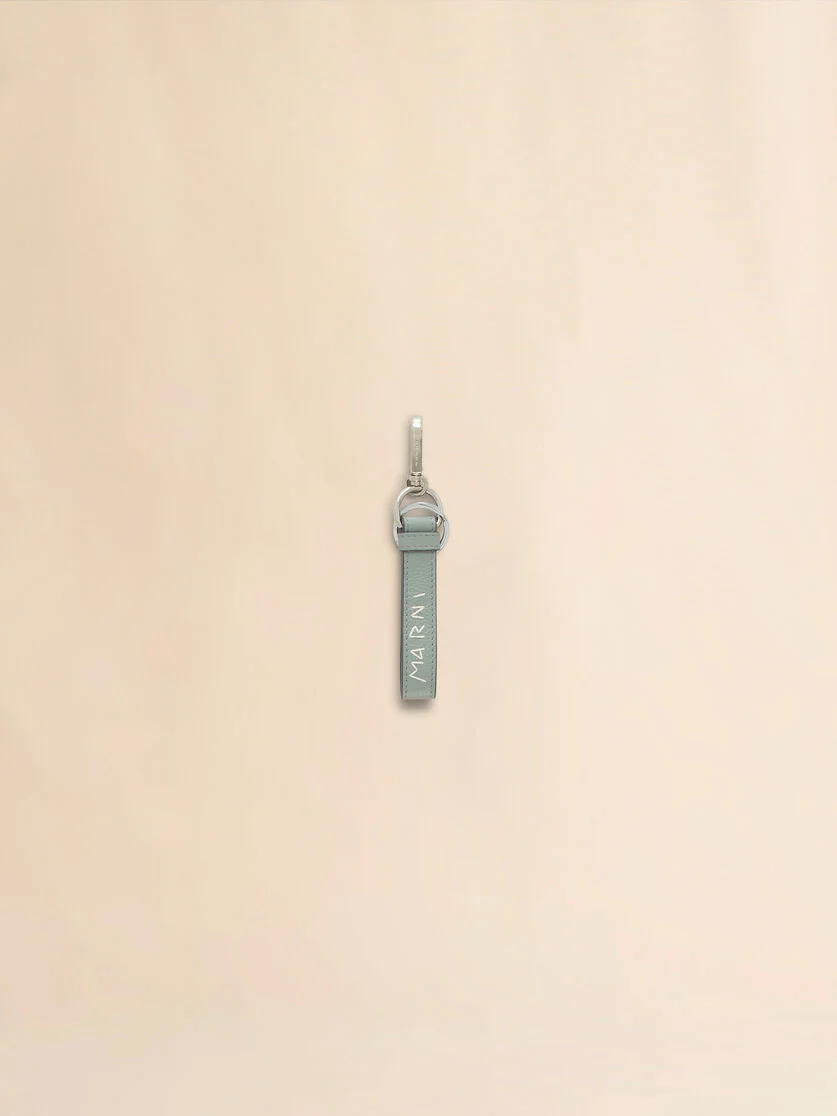 GREY LEATHER KEYRING WITH MARNI MENDING EMBROIDERY - 1