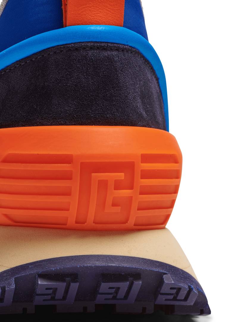 Suede, nylon and mesh Racer low-top sneakers 7