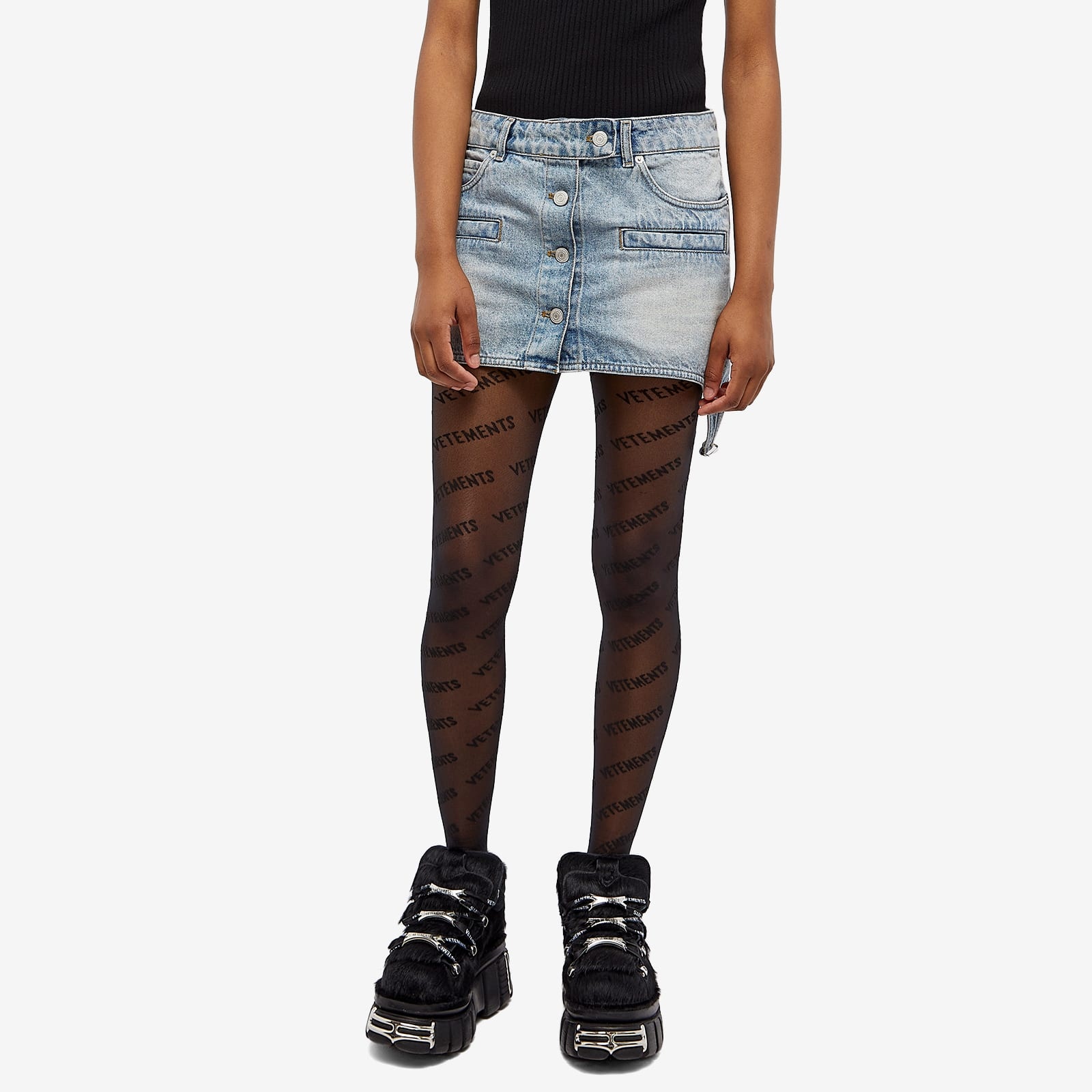Buy Vetements Brown Wolford Edition Monogram Logo Tights - Nude At 80% Off