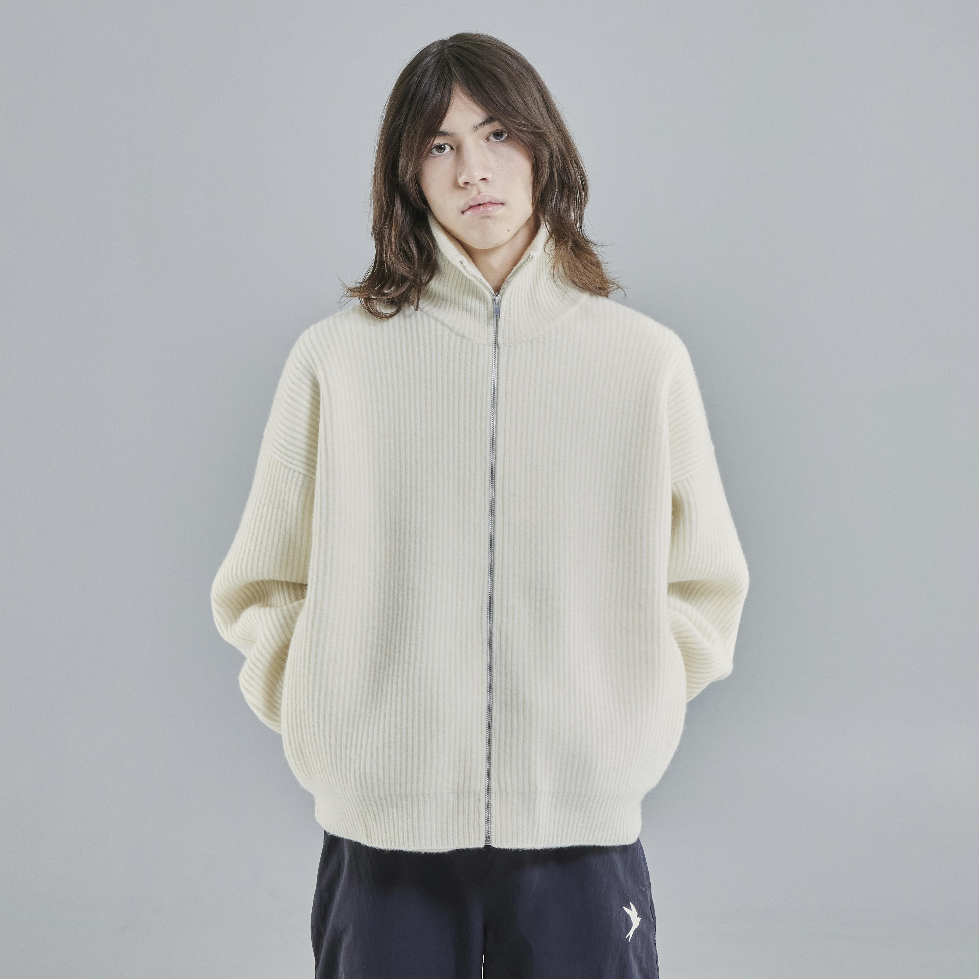 Vonarstræti Zipped Wool Sweater (Unisex) - 2