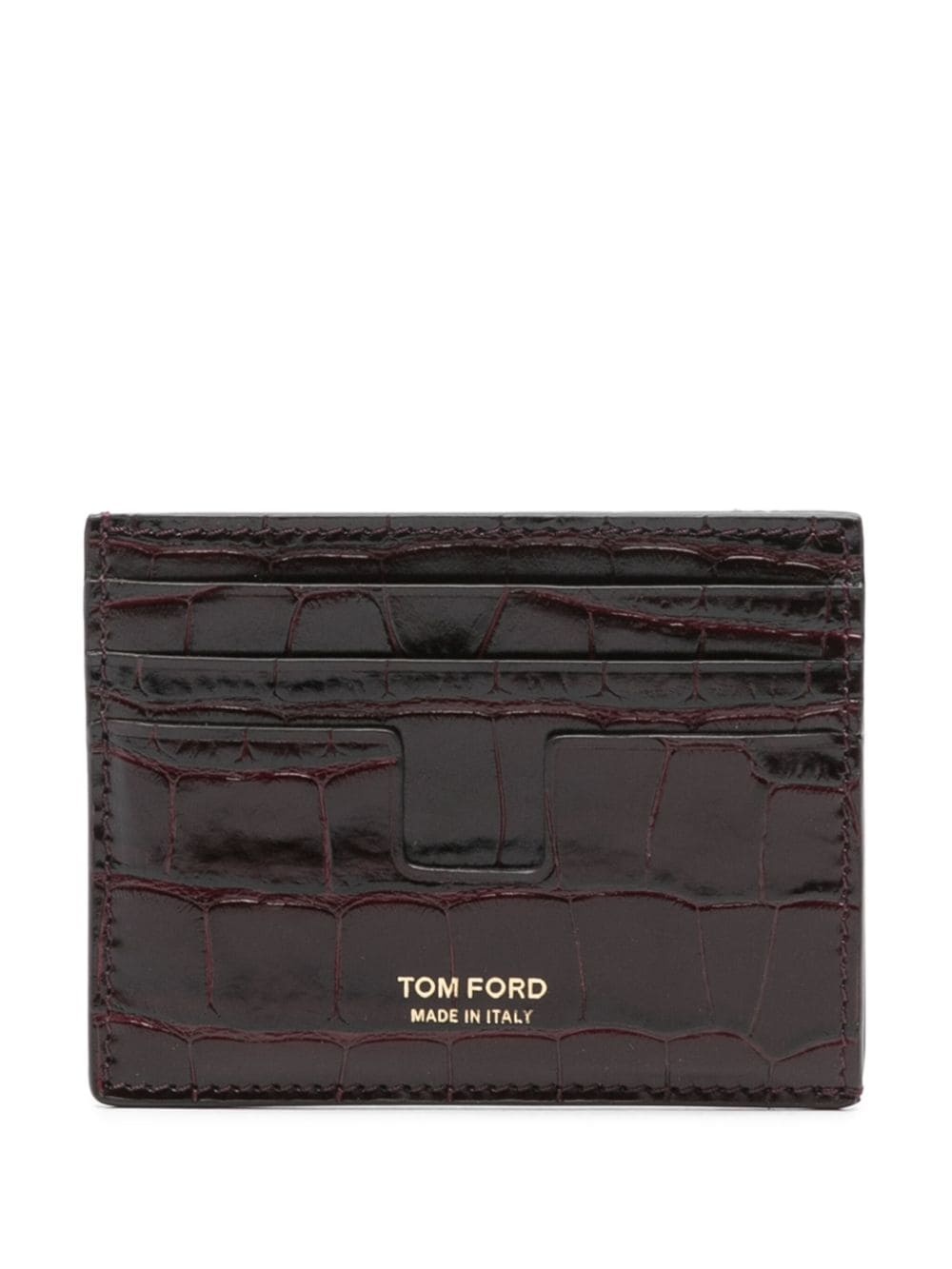 crocodile-embossed leather cardholder 1
