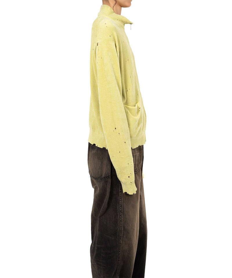 Distressed High Neck Knit Cardigan 13