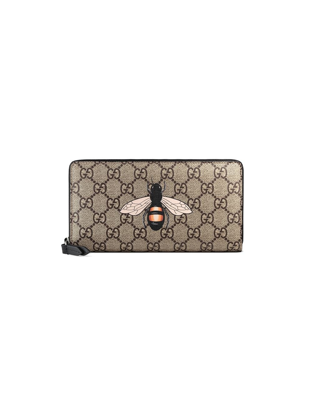 Bee print GG Supreme zip around wallet - 1