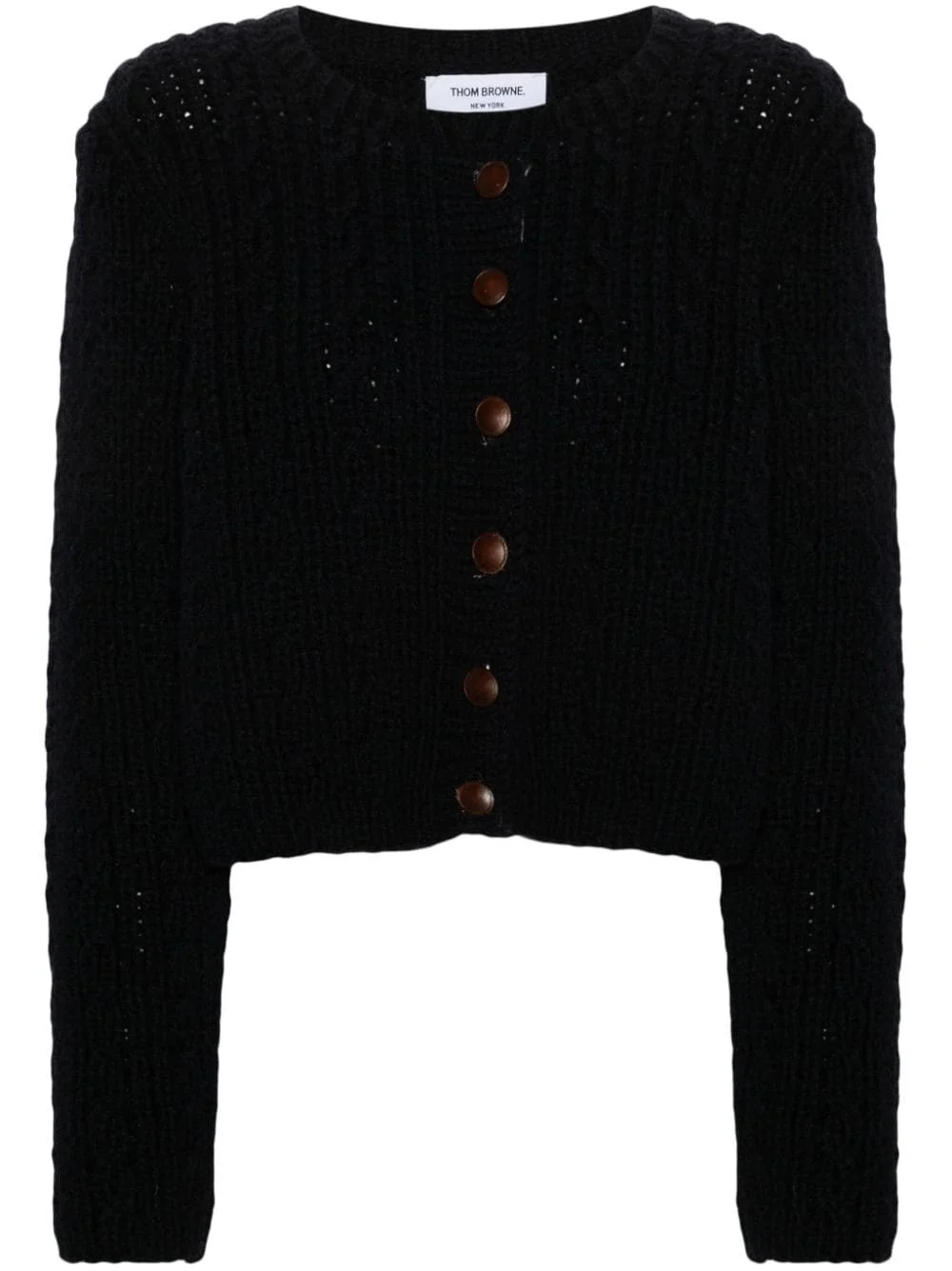 chunky-knit wool cardigan - 1