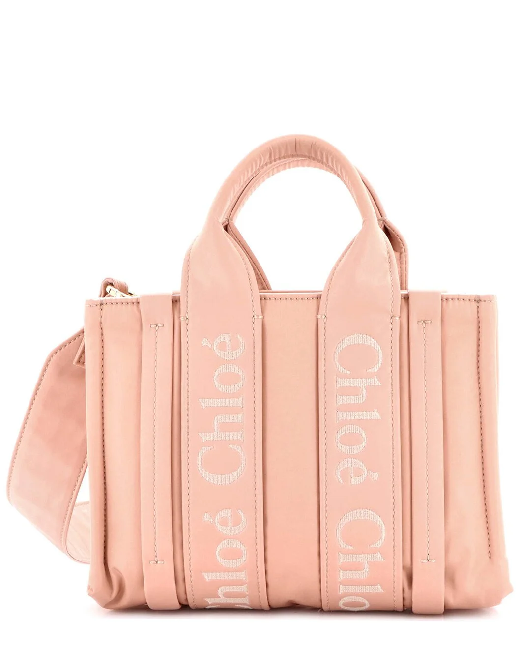 Chloé Pink Nylon Woody Convertible Tote Small (Authentic Pre-Loved) - 1