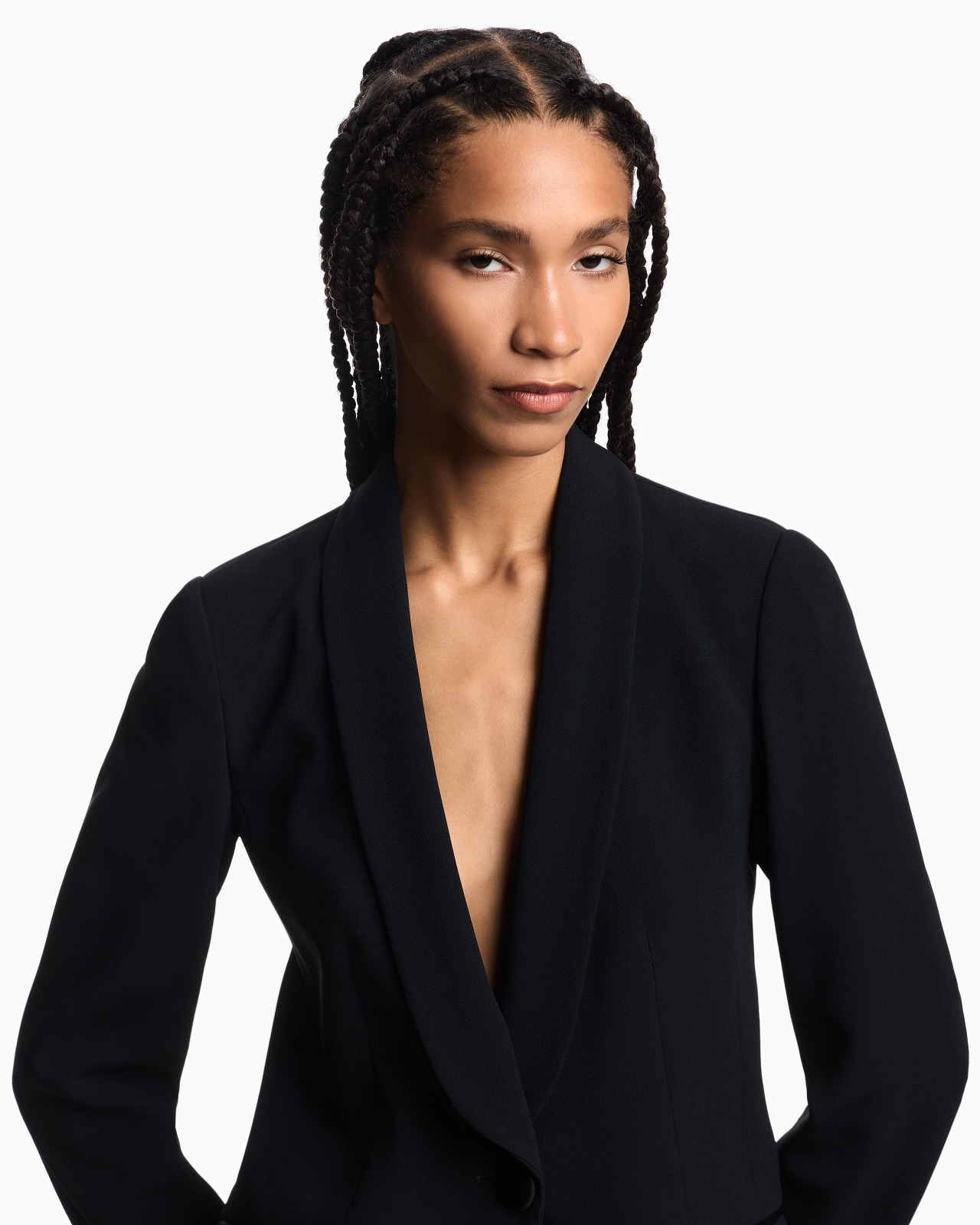 Envers-satin, shawl-collar jacket - 5