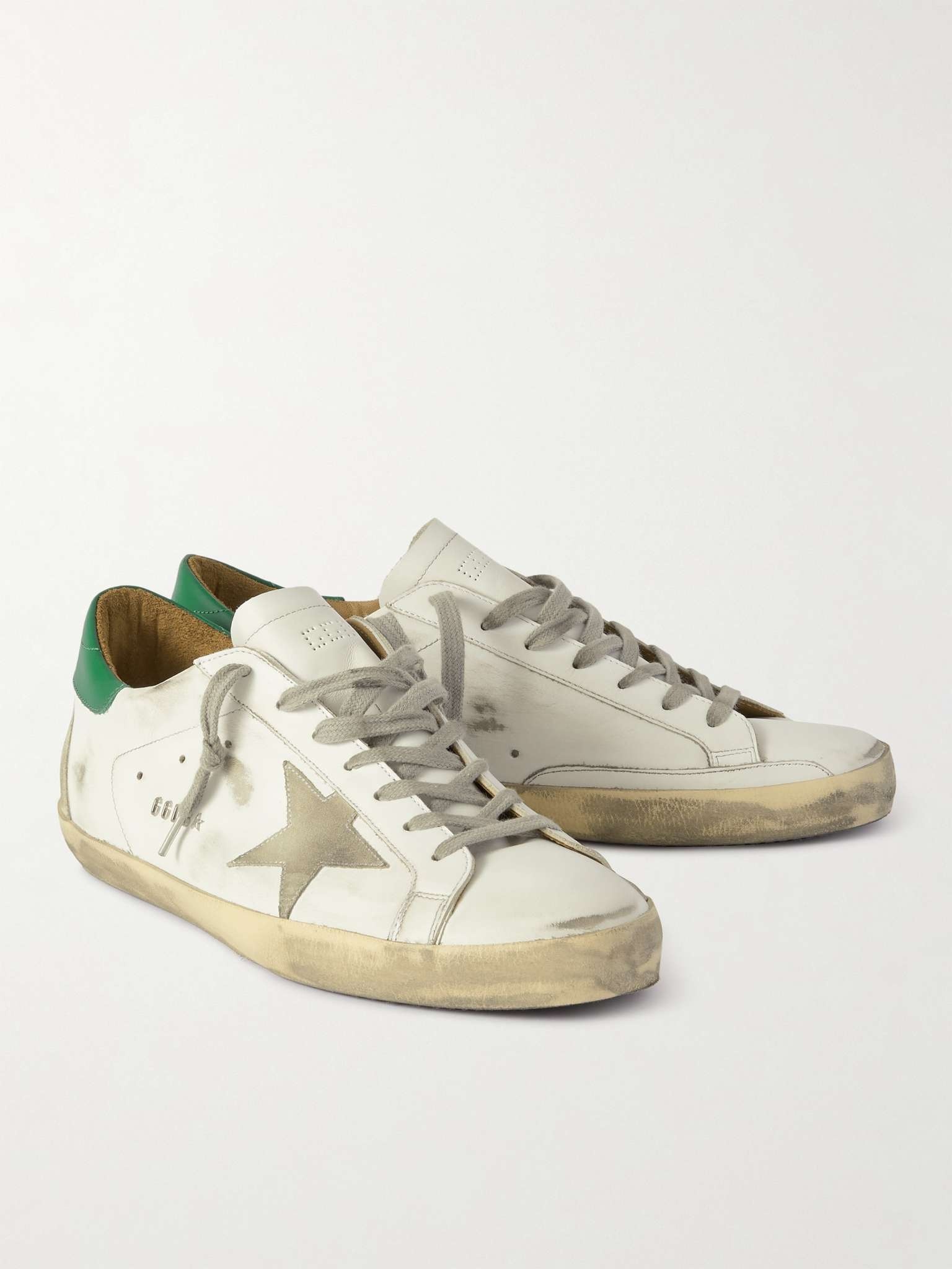 Superstar Distressed Leather and Suede Sneakers - 4