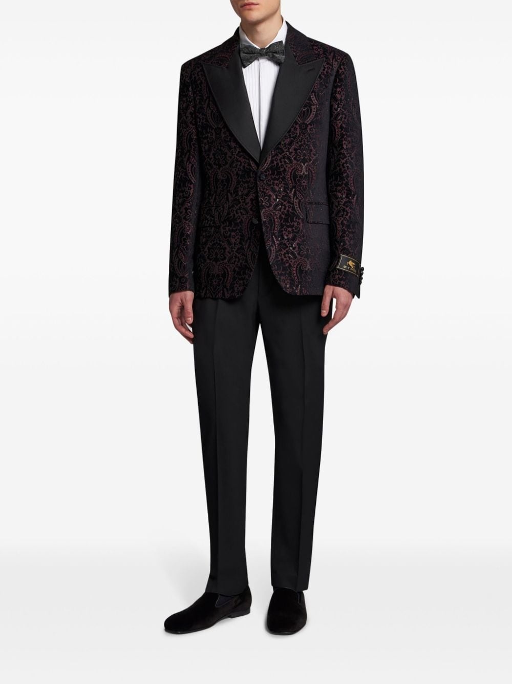 velvet jacquard blazer - 2