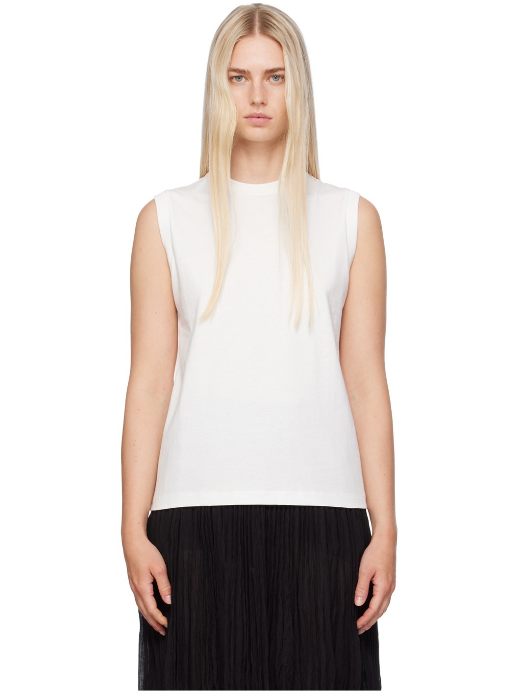 Off-White Relaxed Sleeveless Tank Top - 1