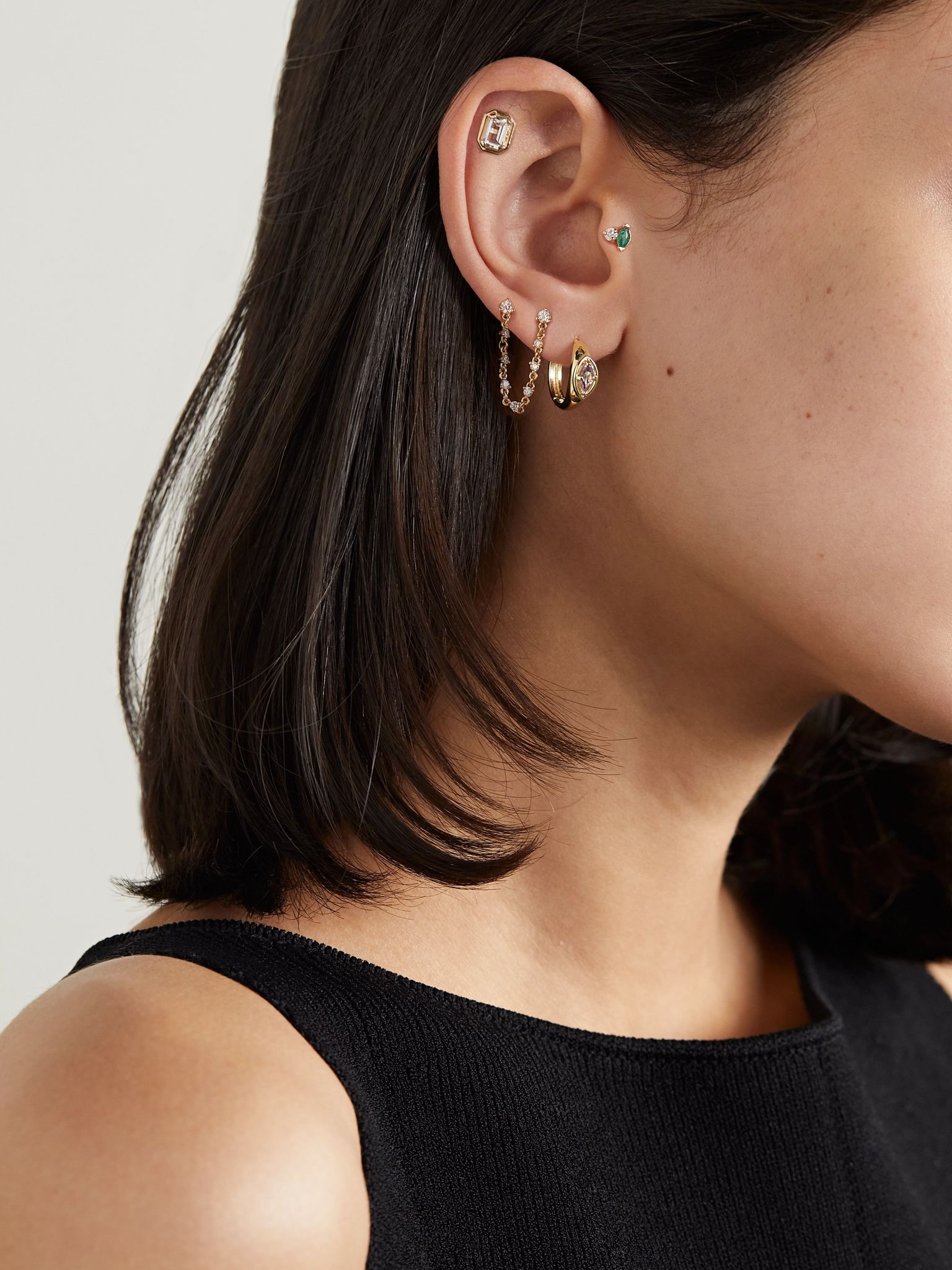 Lavender Haze 10-karat gold amethyst hoop earrings Gold - 4