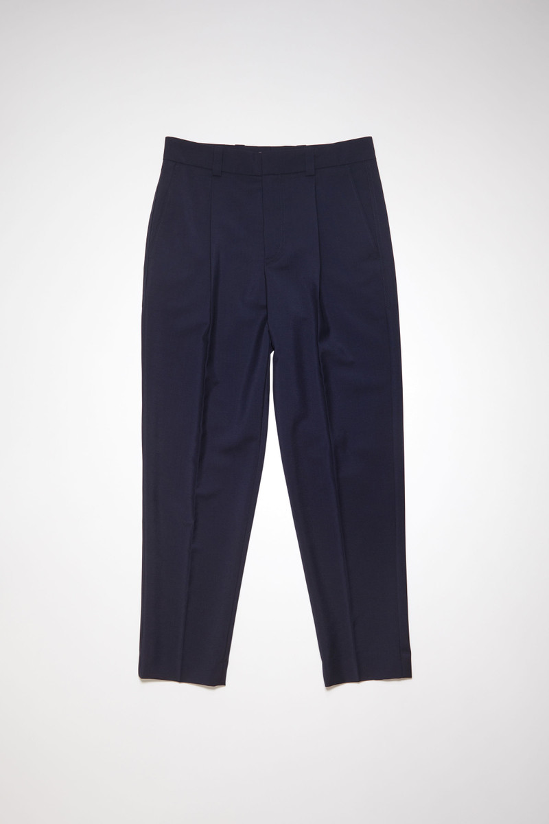 Wool-blend tailored trousers - Dark navy 1