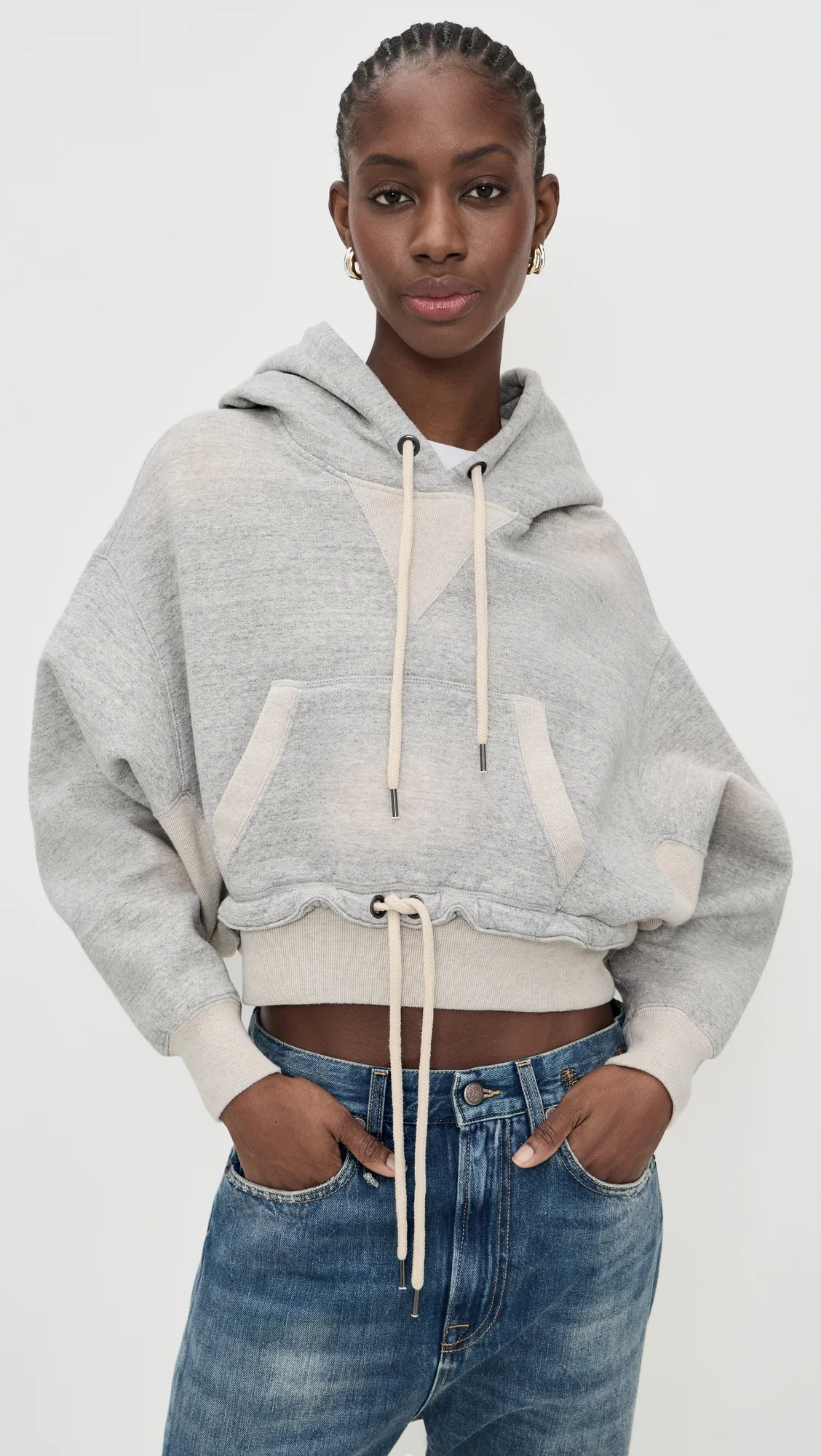 Cinched Hem Popover Hoodie - 1