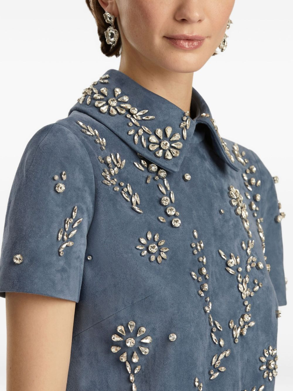 embroidered-collar dress - 5