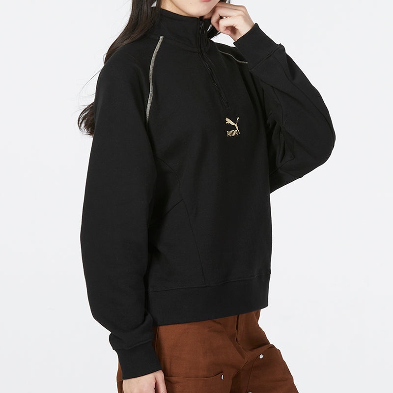 (WMNS) PUMA Das Cc Graphic Half-Zip Crew 'Black' 539911-01 - 3