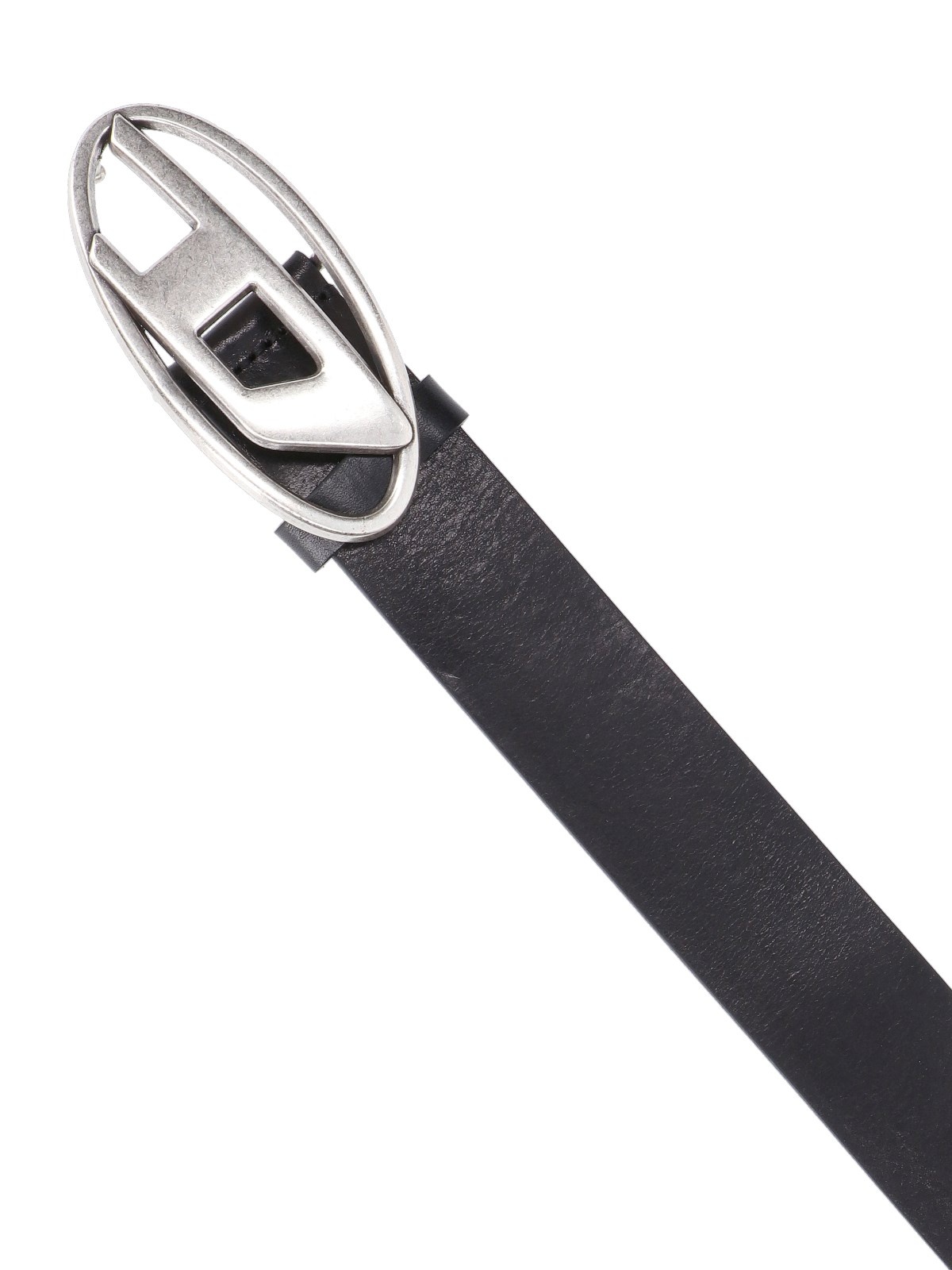【関税&送料込】Diesel Silver Leather Belt Diesel Silver B-1DR 80 Belt Diesel