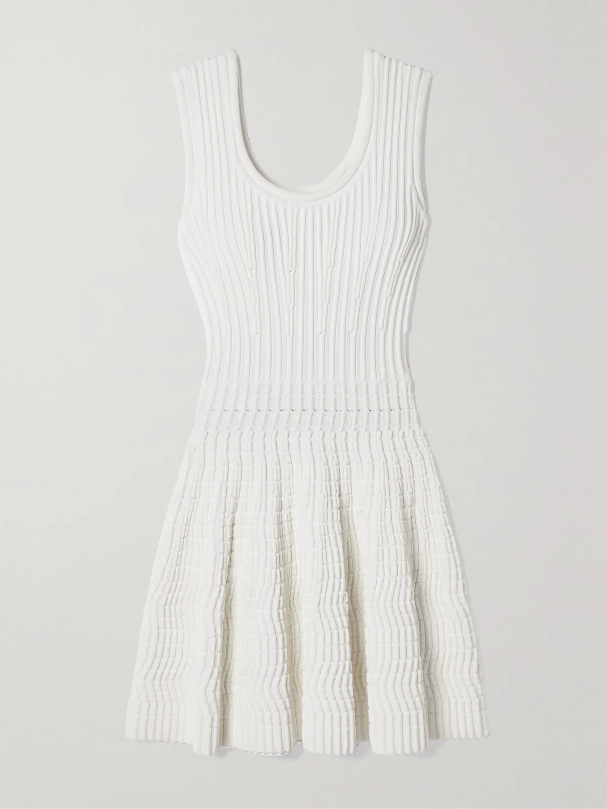 Ribbed Stretch-knit Mini Dress - 1