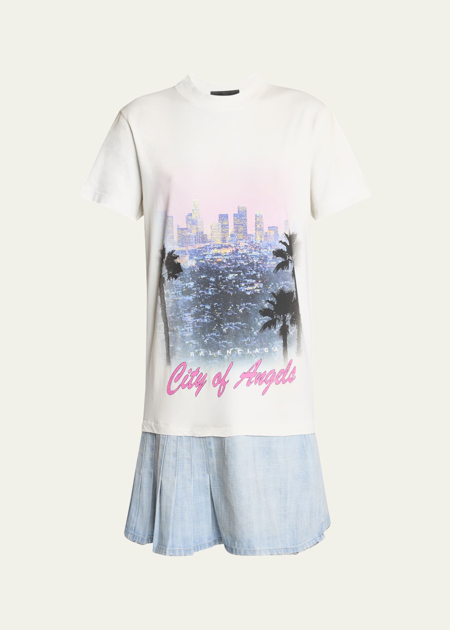 Layered Mini Graphic T-Shirt Dress - 1