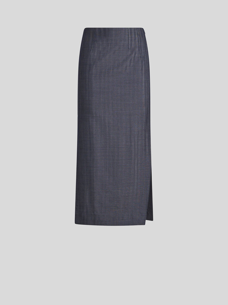 WOOL-BLEND PENCIL SKIRT - 1