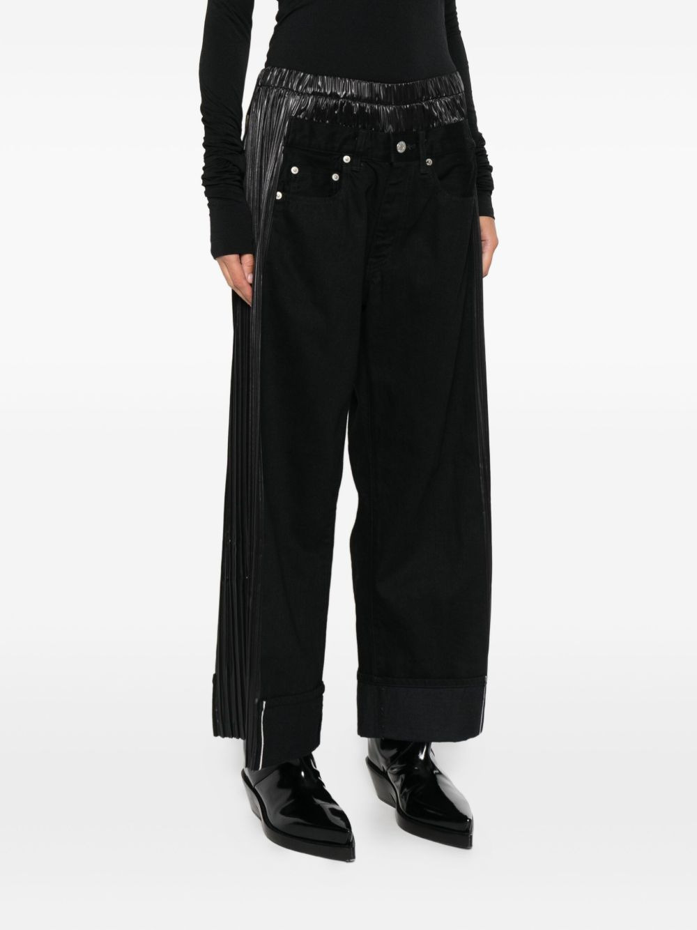 pleated-panel pants - 3