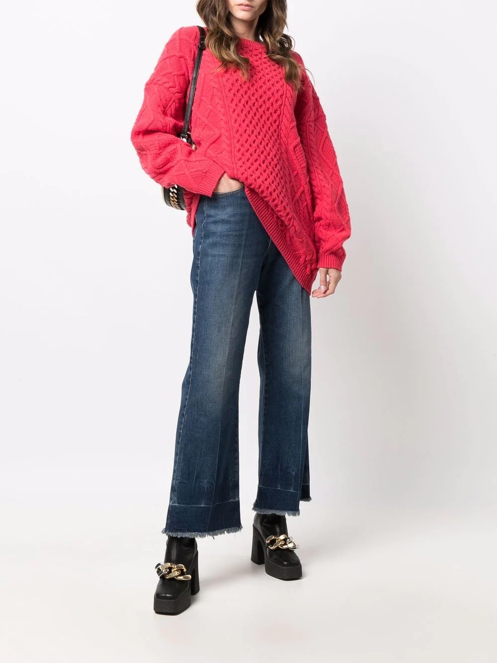 Aran crew neck jumper - 2