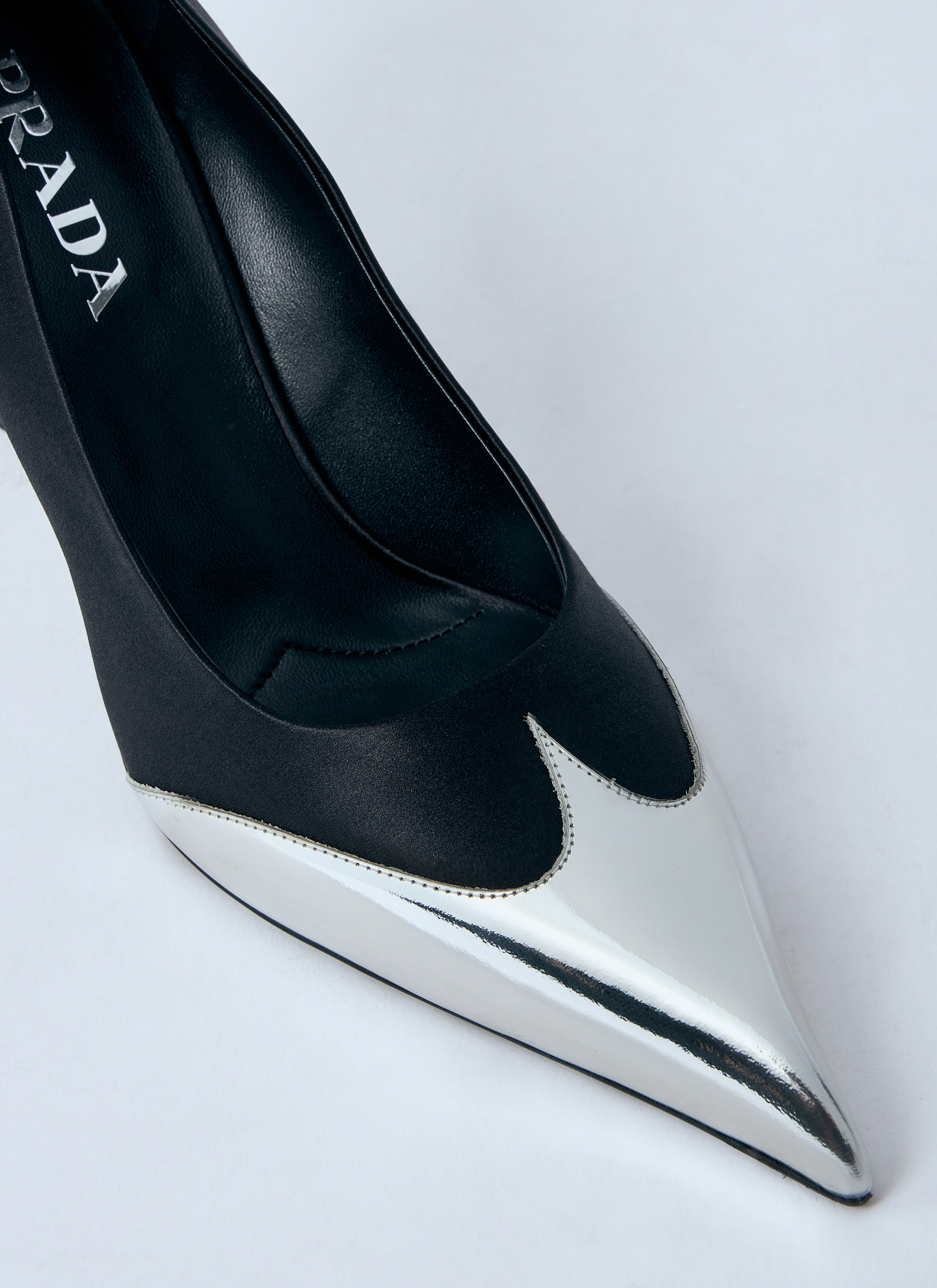 Satin And Metallic Heeled Pumps - 3