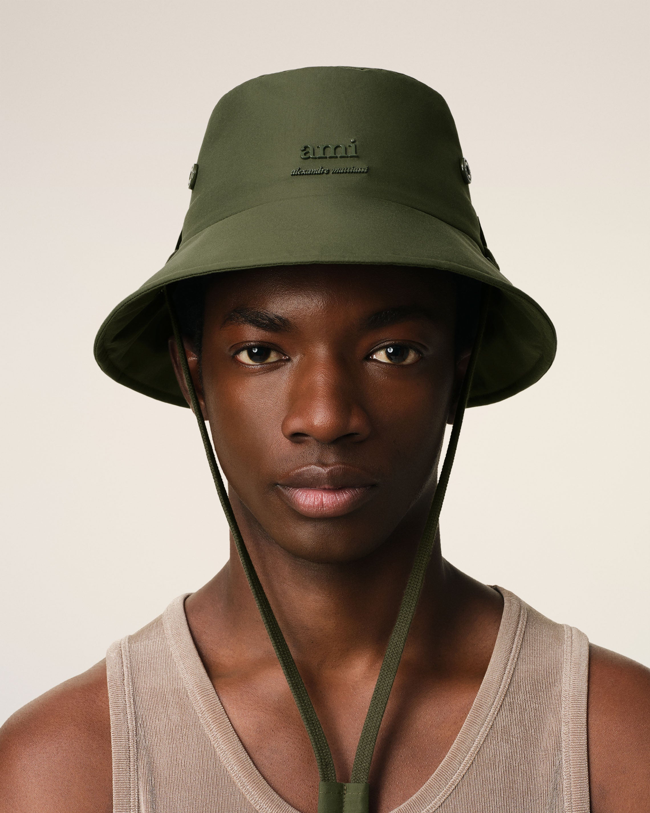 GREEN WATER-REPELLENT STRING BUCKET HAT - 2