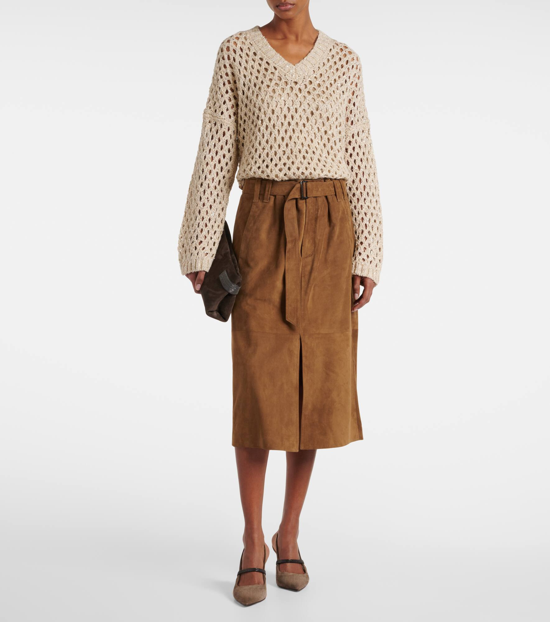 Sequined silk and linen-blend sweater - 2