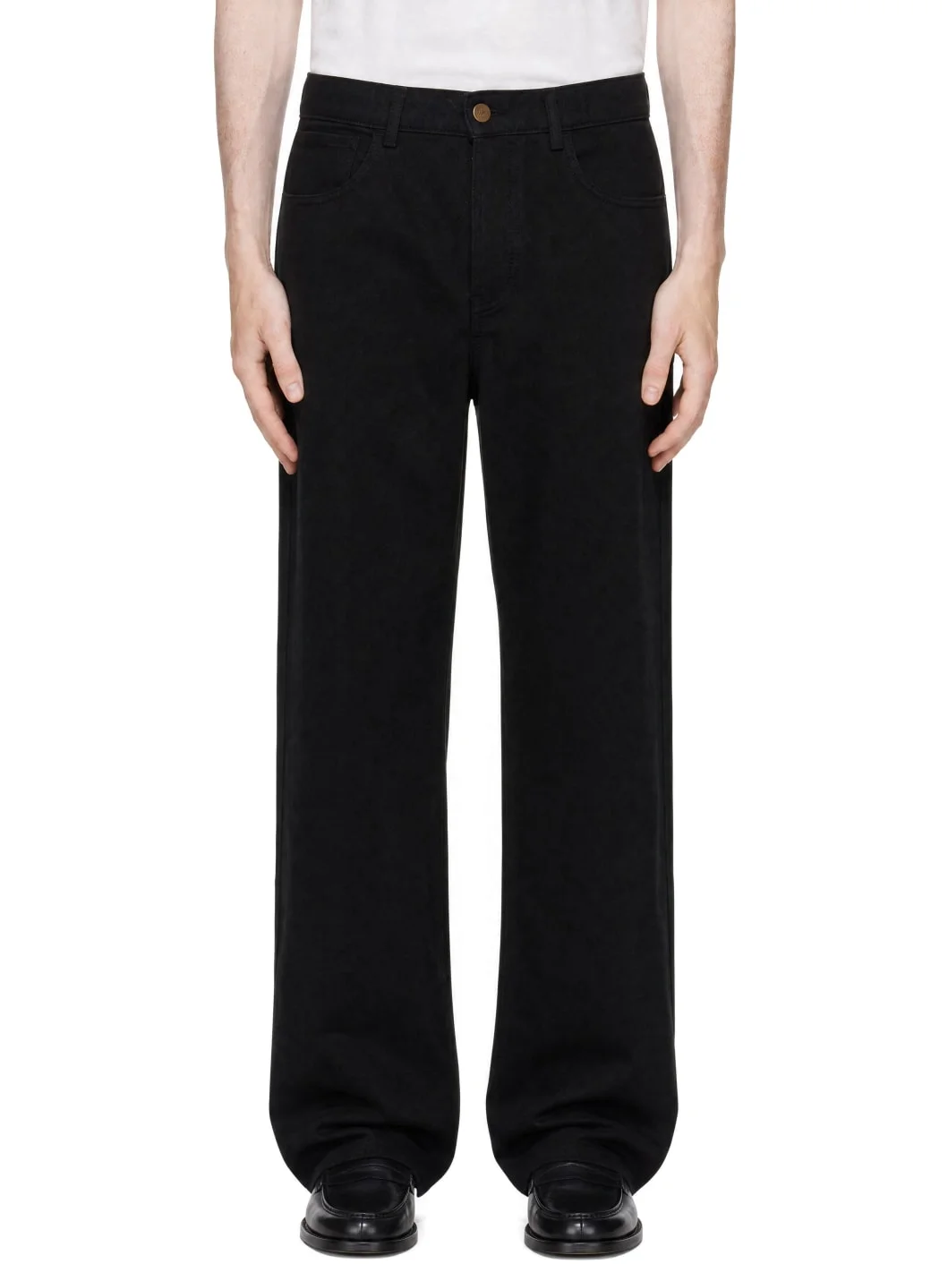 Black 1930s Cotton Twill 5-Pocket-Pants - 1