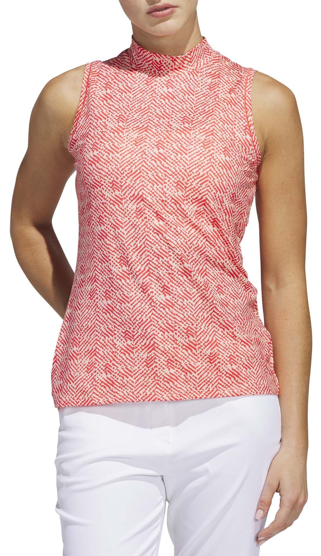 adidas Women's Ultimate365 Textured Mock Neck Sleeveless Golf Polo - 1