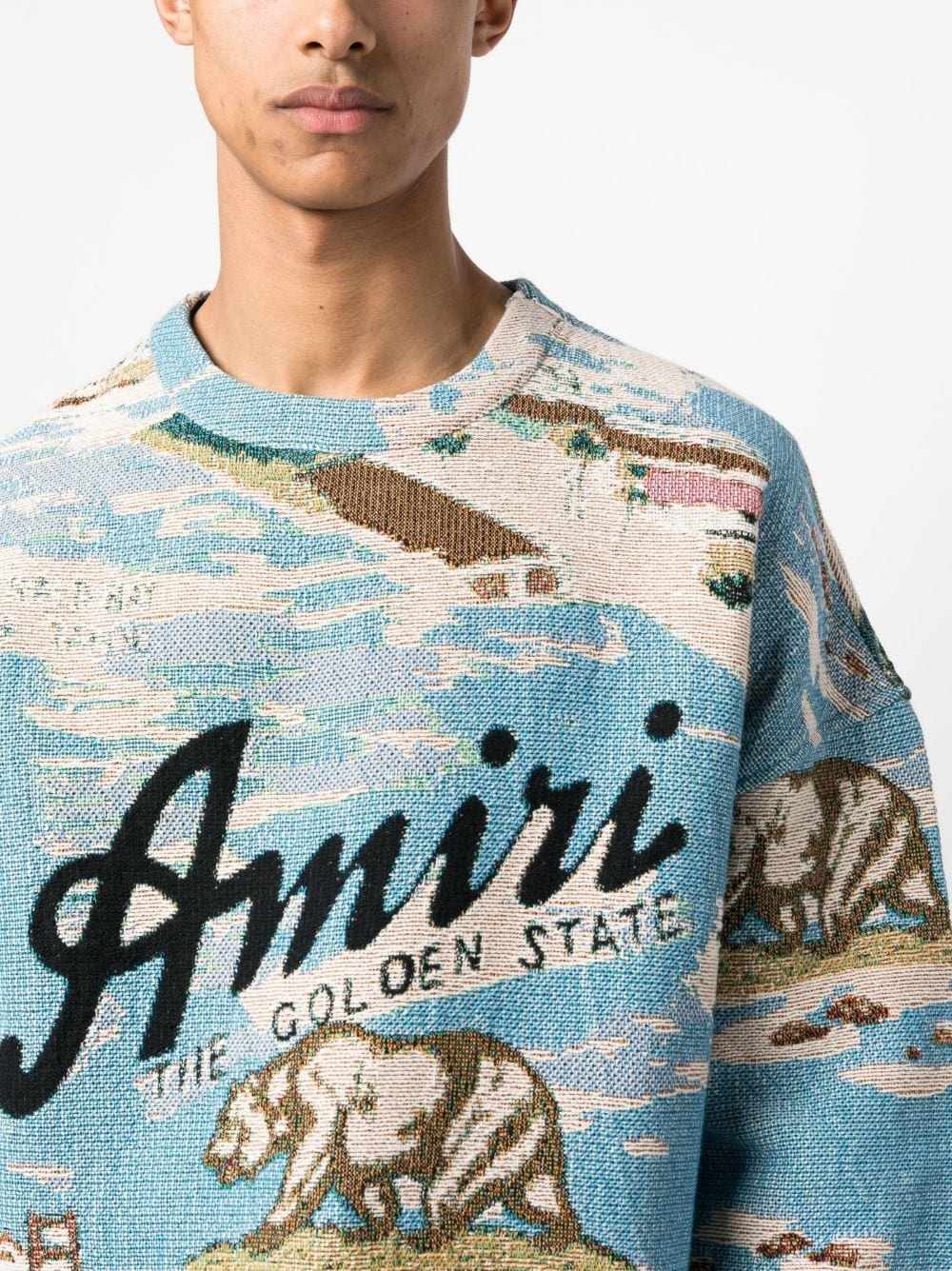 logo-print drawstring cotton jumper - 5