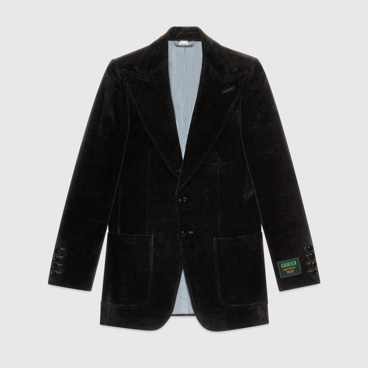 Velvet jacket with Gucci label - 2