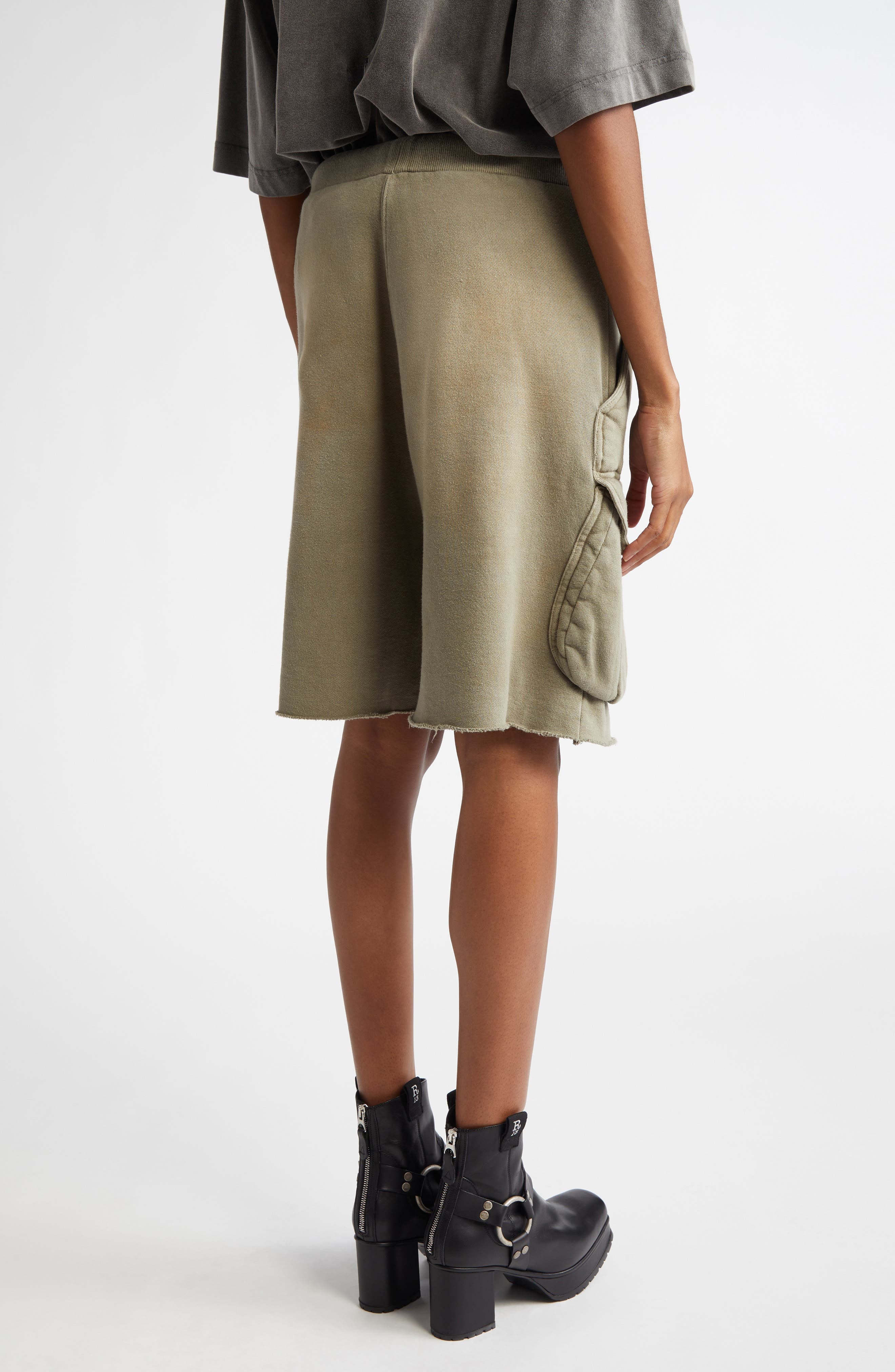 R13 Relaxed Mulitpocket Sweat Shorts in Faded Olive at Nordstrom - 3