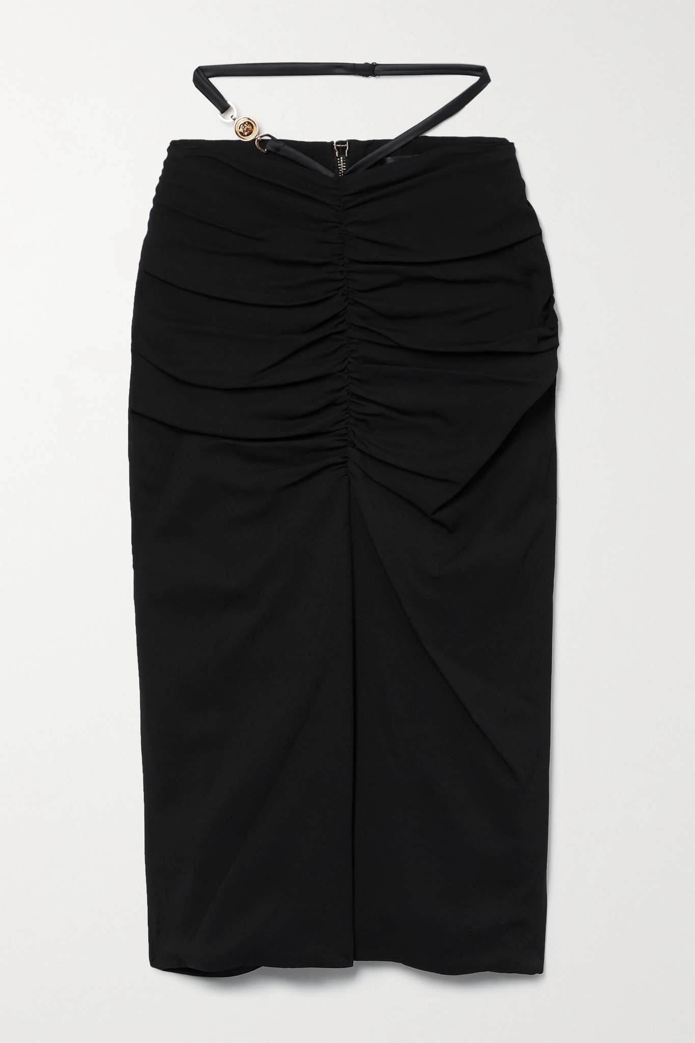 Embellished ruched crepe midi skirt - 1