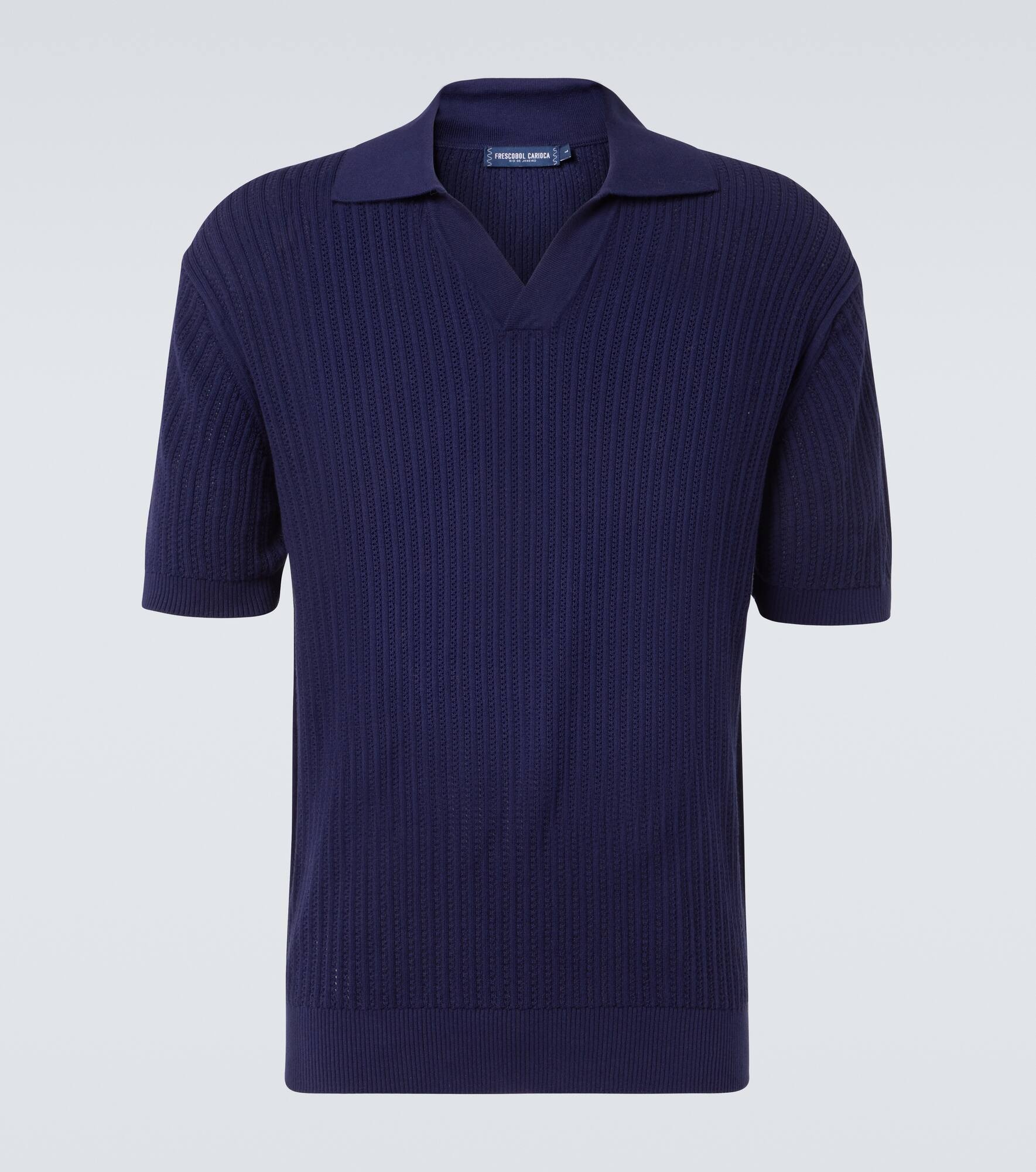 Rino cotton ribbed-knit polo shirt - 1