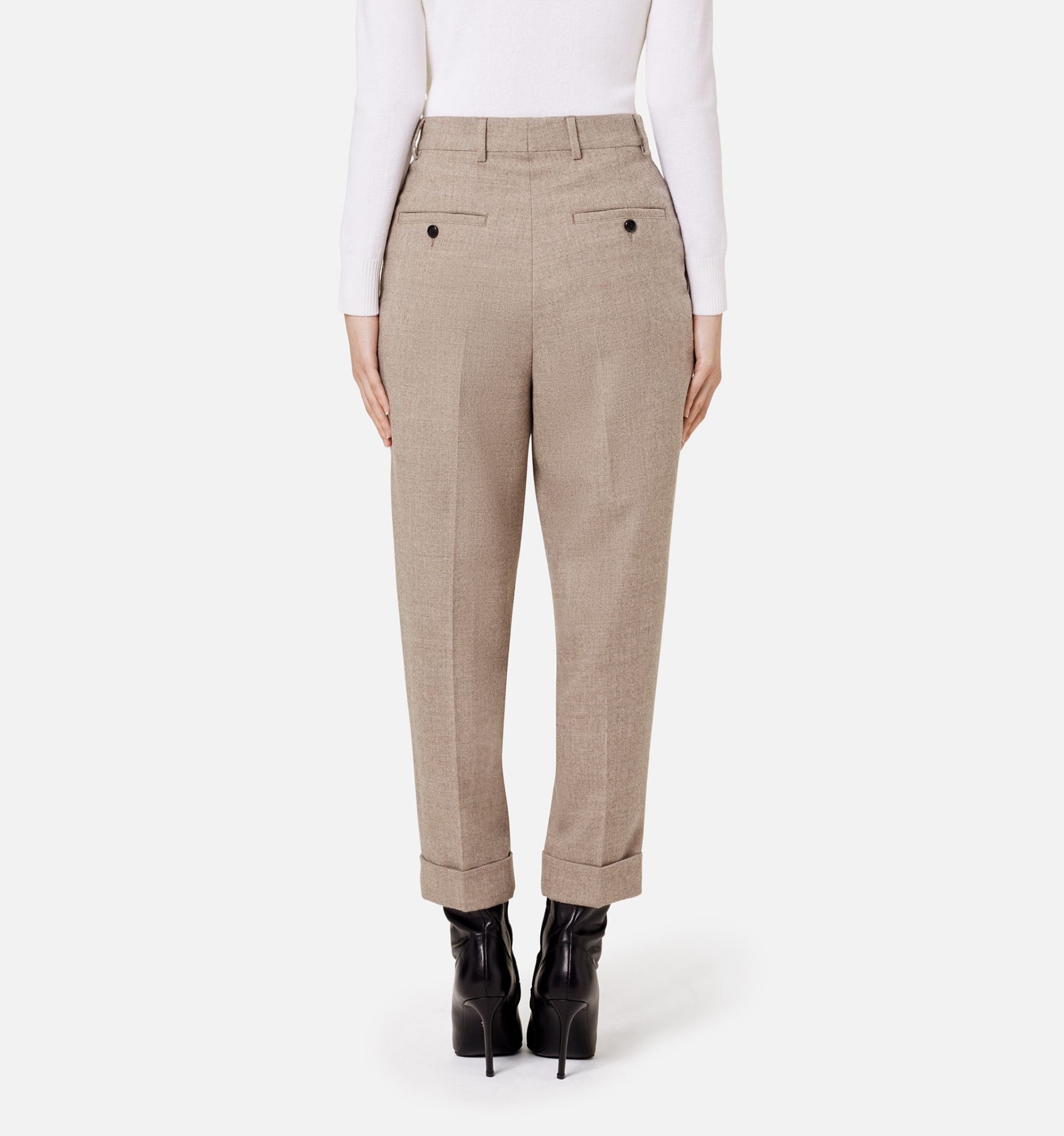 high-waisted cropped trousers - 5
