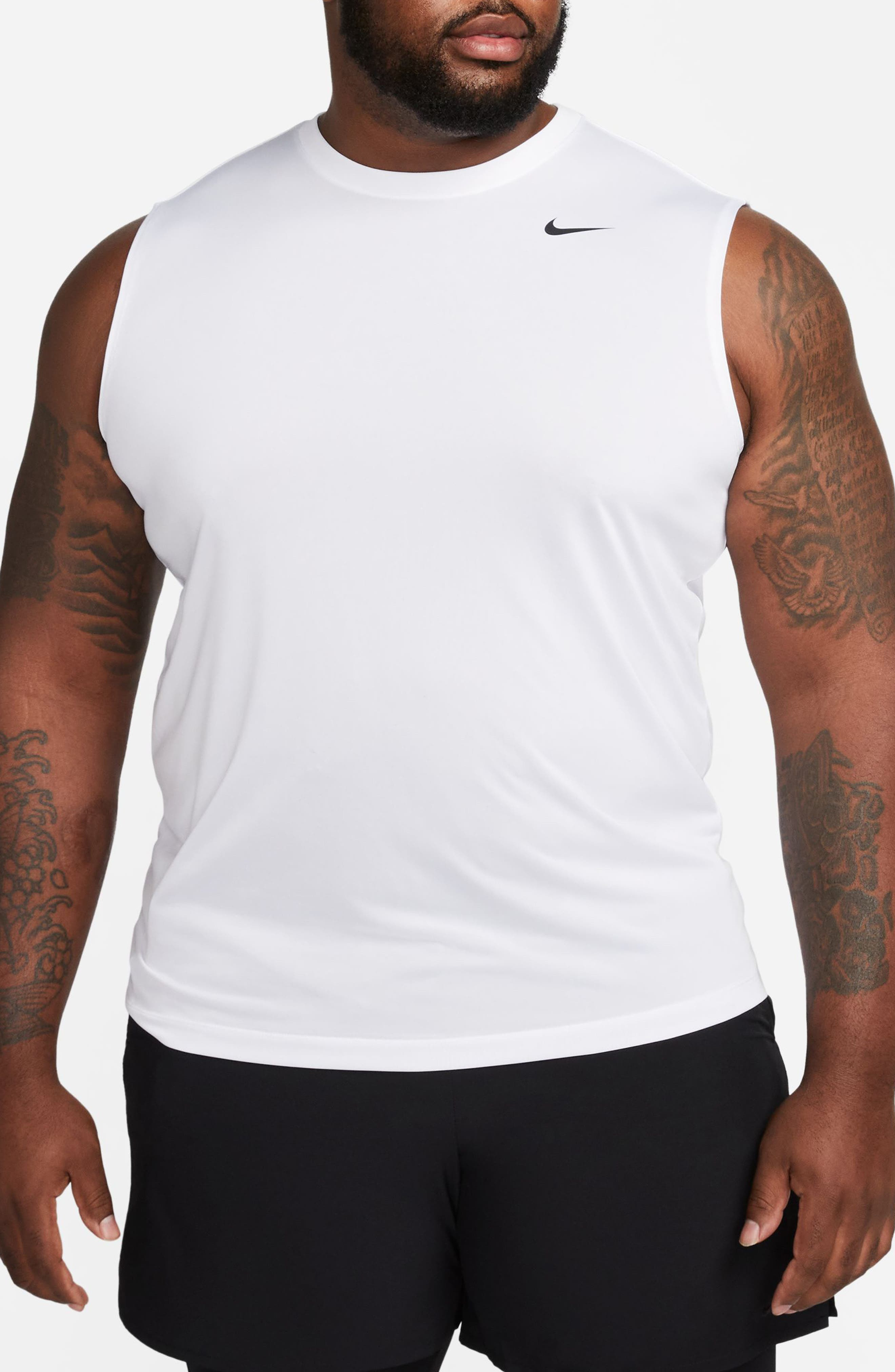 Nike Dri-FIT Legend Fitness Muscle T-Shirt in White/Black at Nordstrom - 3
