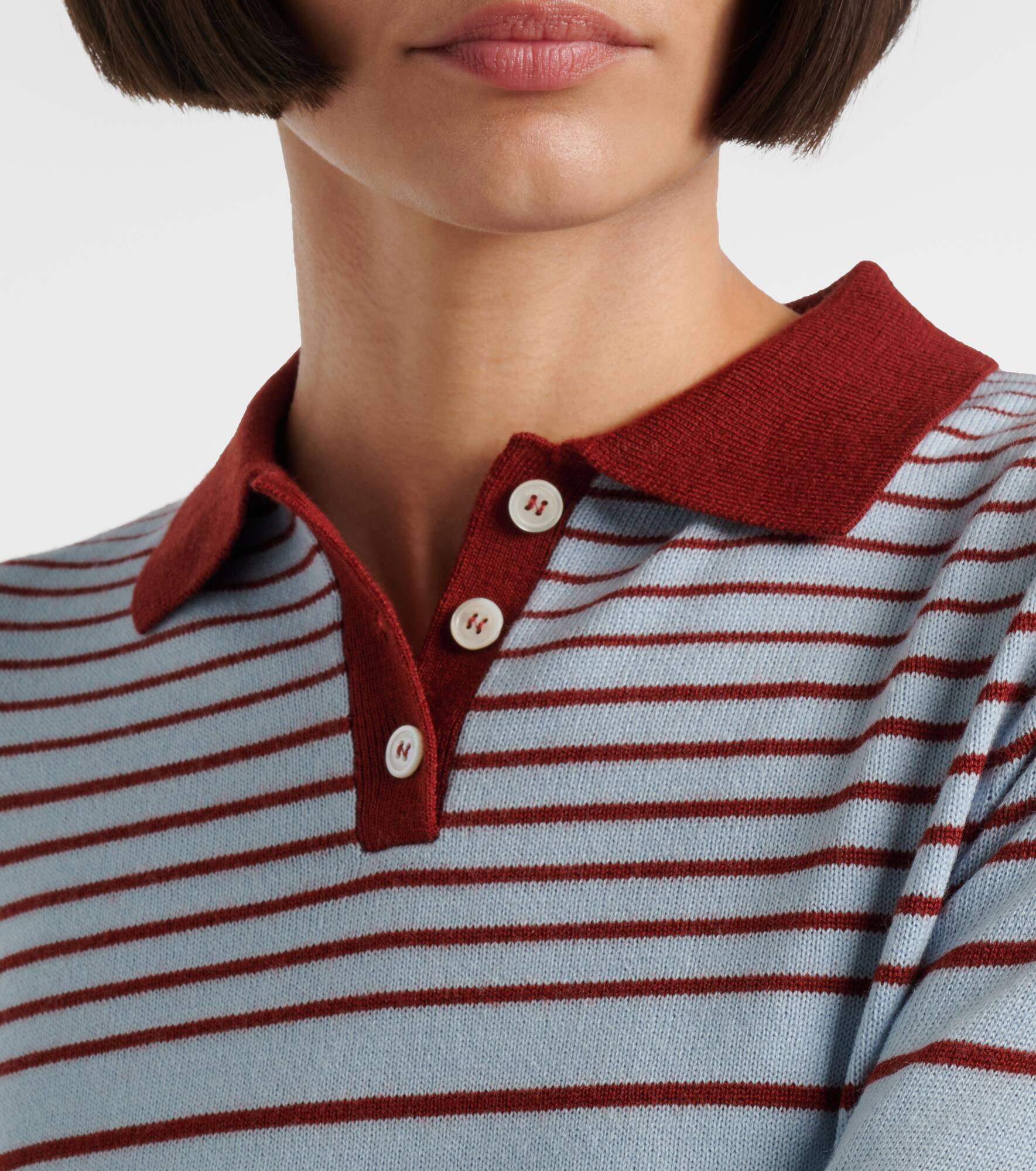 Striped polo sweater - 4