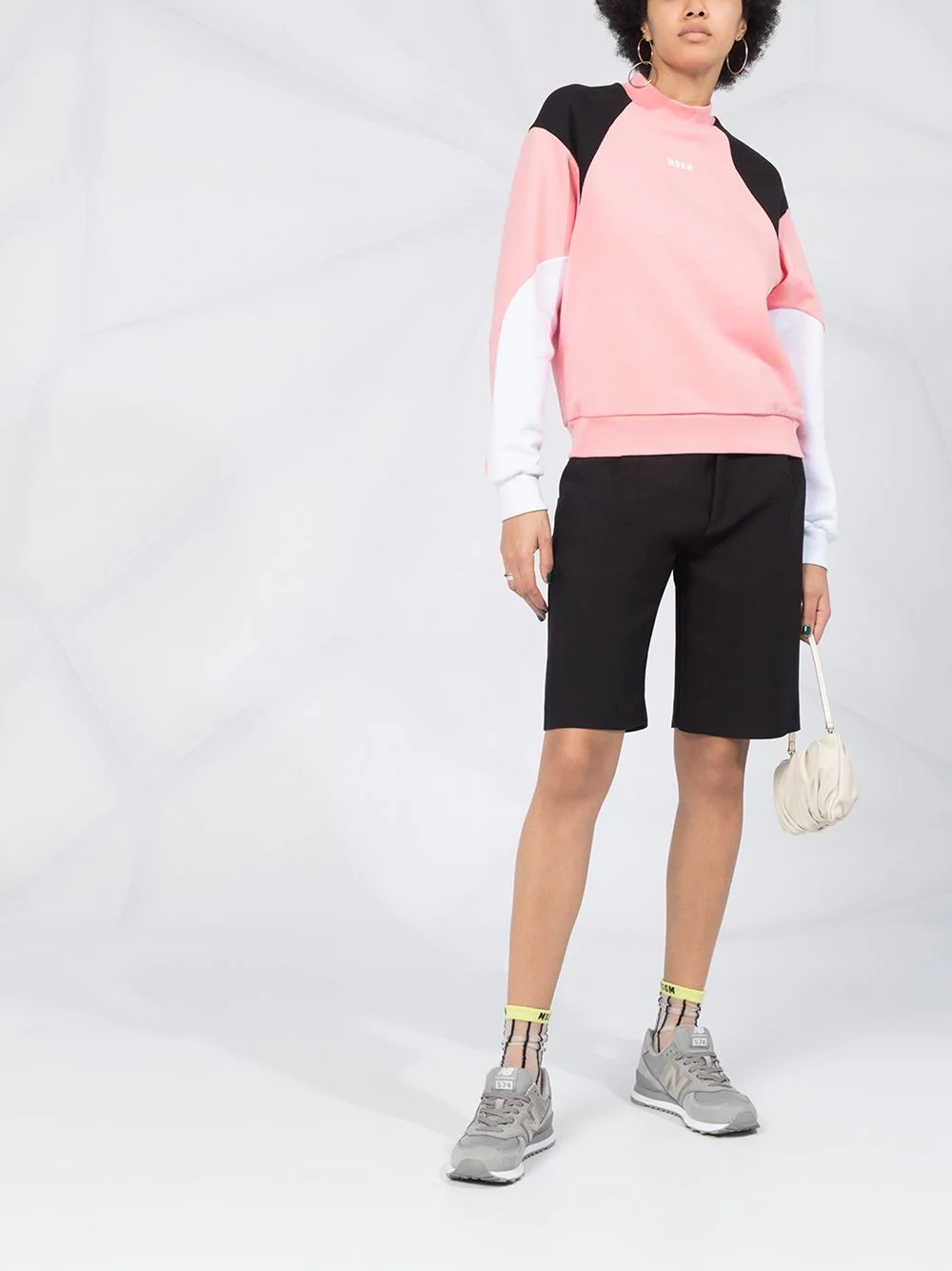 logo-print colour-block sweatshirt - 2