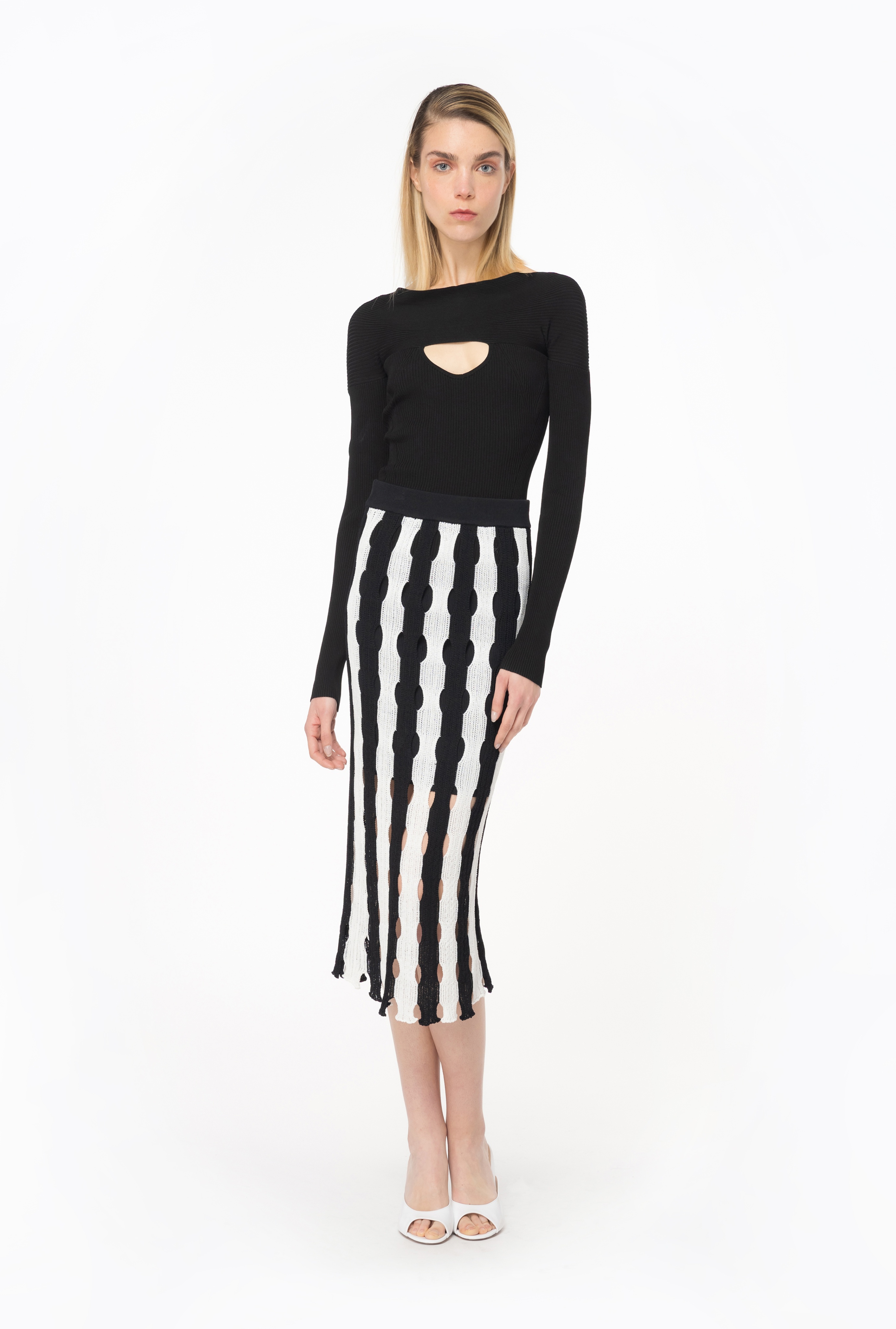 RIBBED SWEATER WITH CUT-OUT - 3