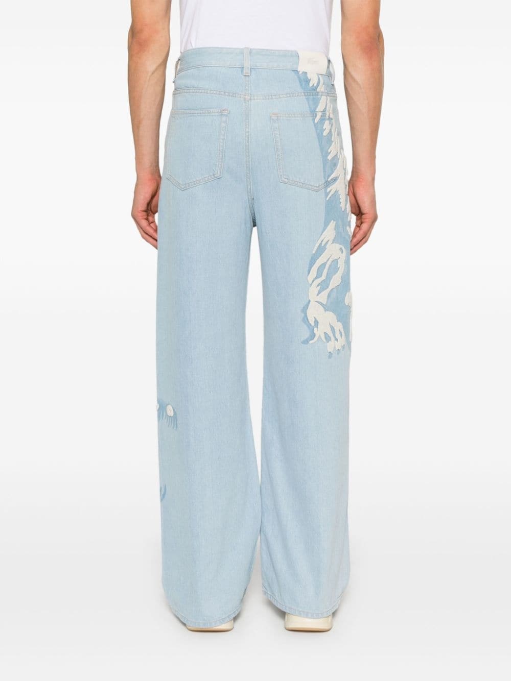crocodile-motif jeans - 4