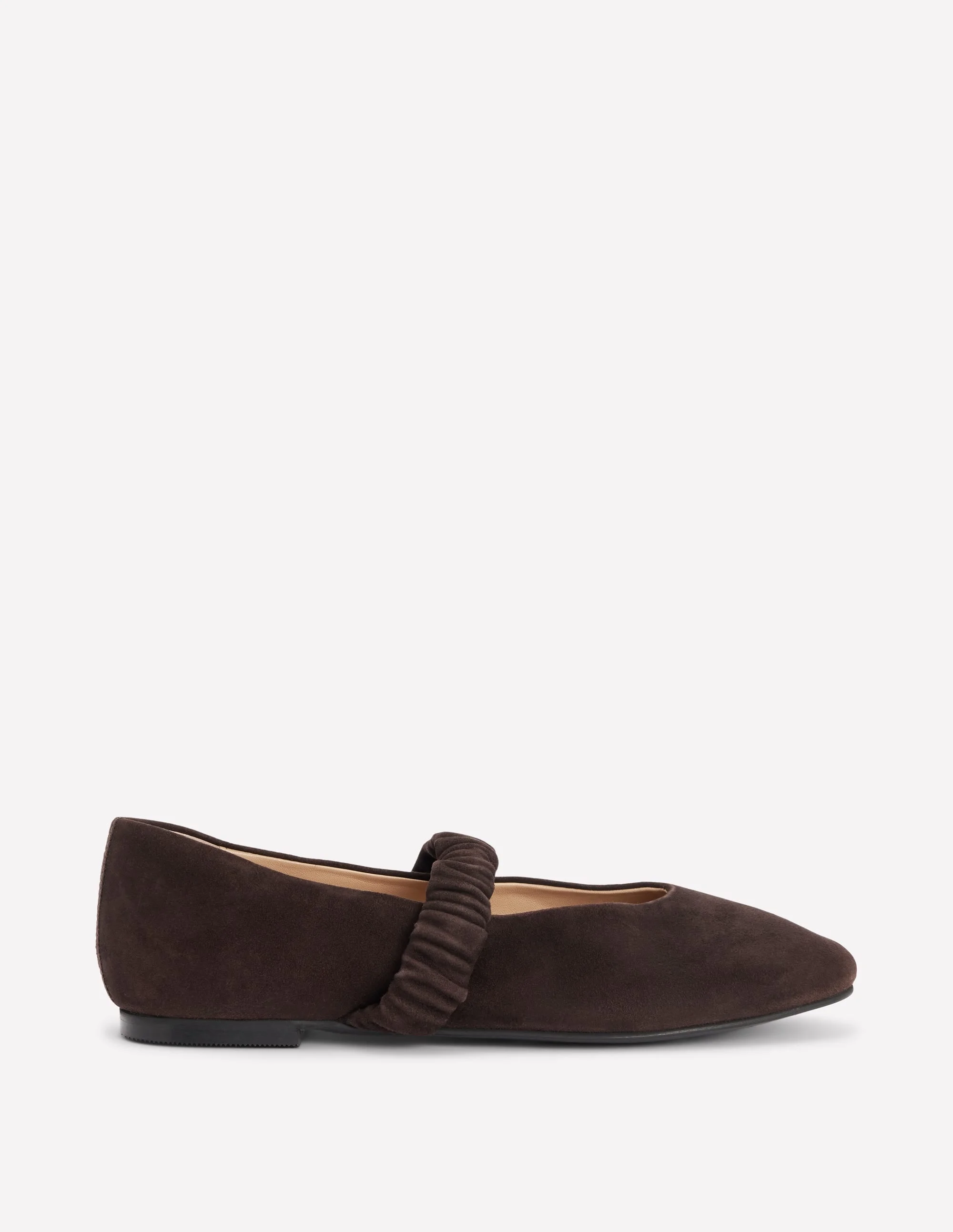 Camilla Ruched Ballet Flats-Bitter Chocolate - 1
