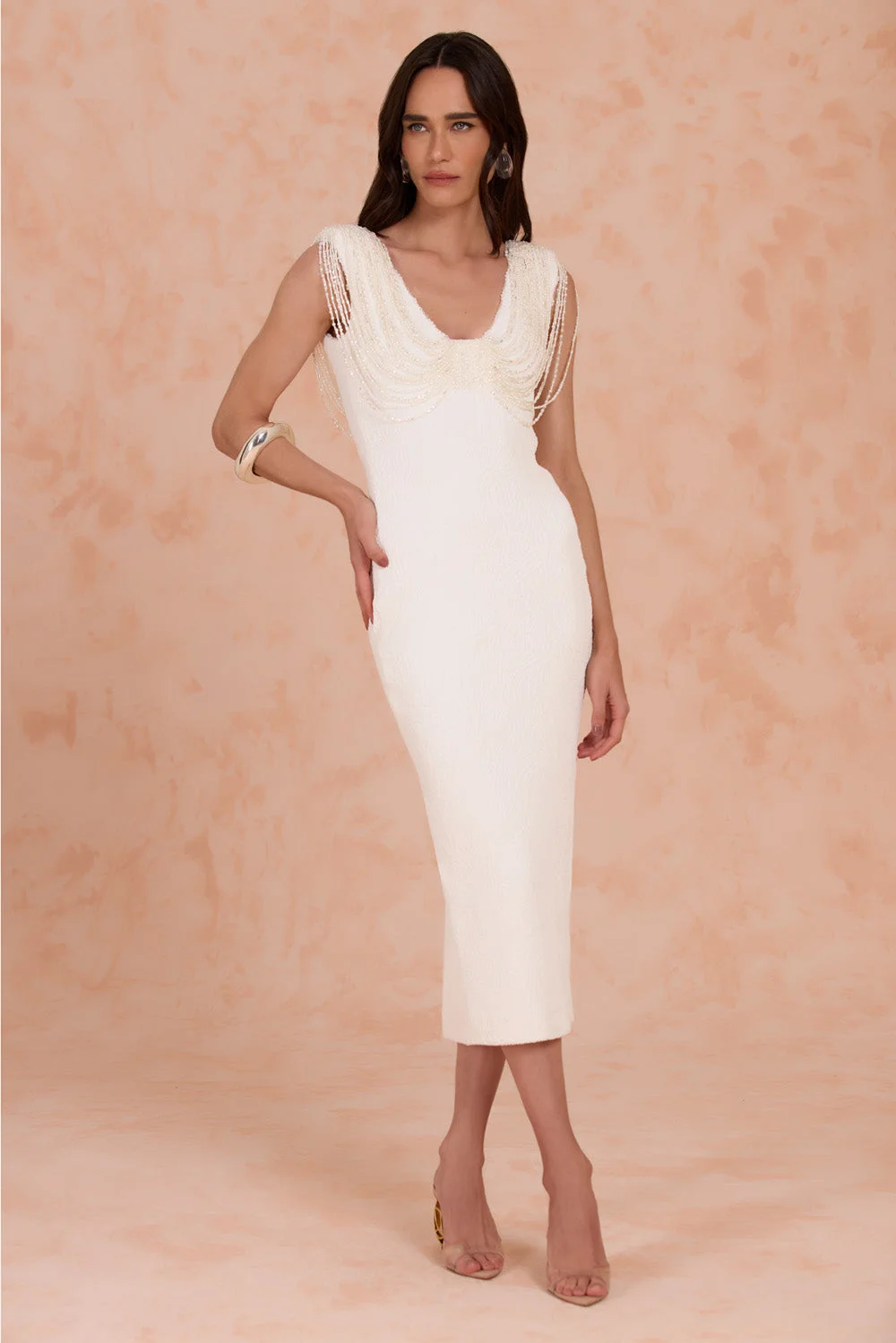 ISADORA KNIT BEADED MIDI DRESS - 1