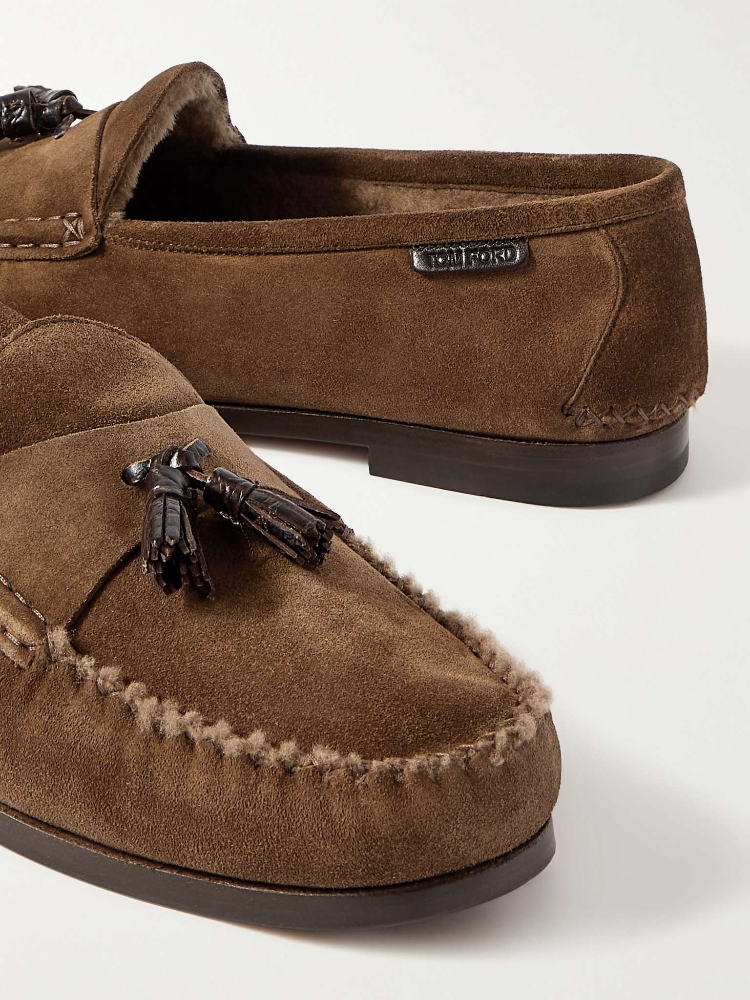 Berwick Shearling-Lined Tasselled Suede Loafers - 6