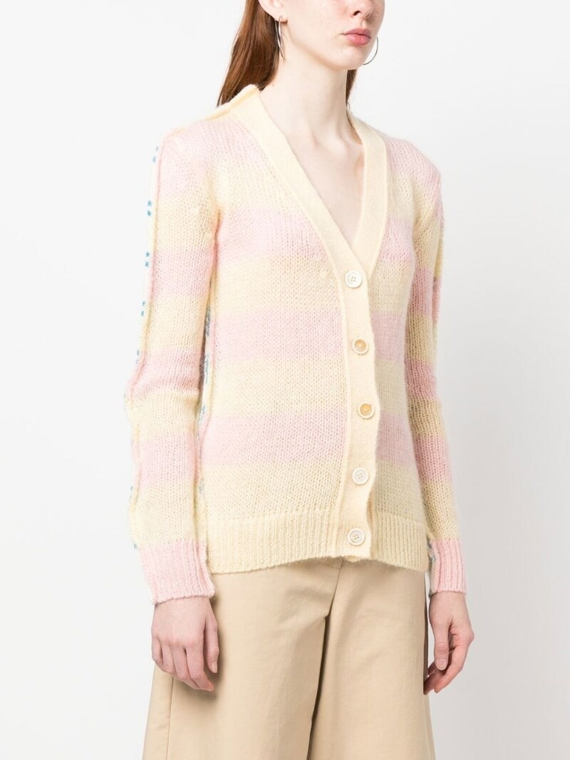 stripe-pattern cardigan - 3