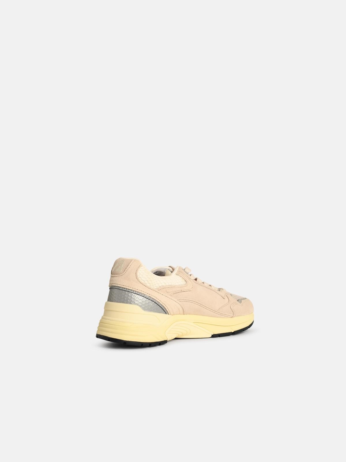 'HYPERWAY LOW' SANDAND SILVER MESH AND SUEDE SNEAKERS - 3