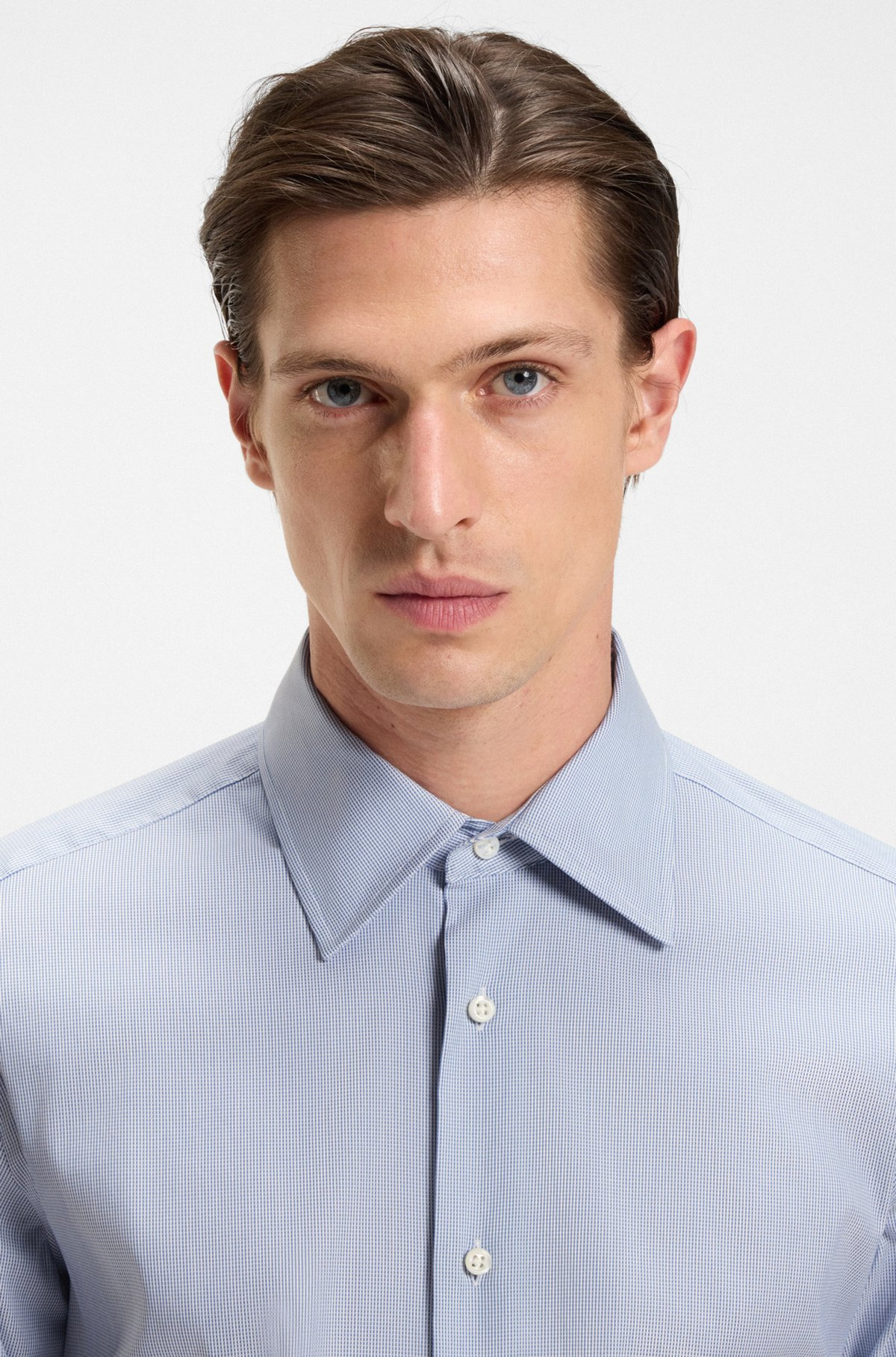 SLIM-FIT SHIRT IN AN ITALIAN COTTON BLEND - 3