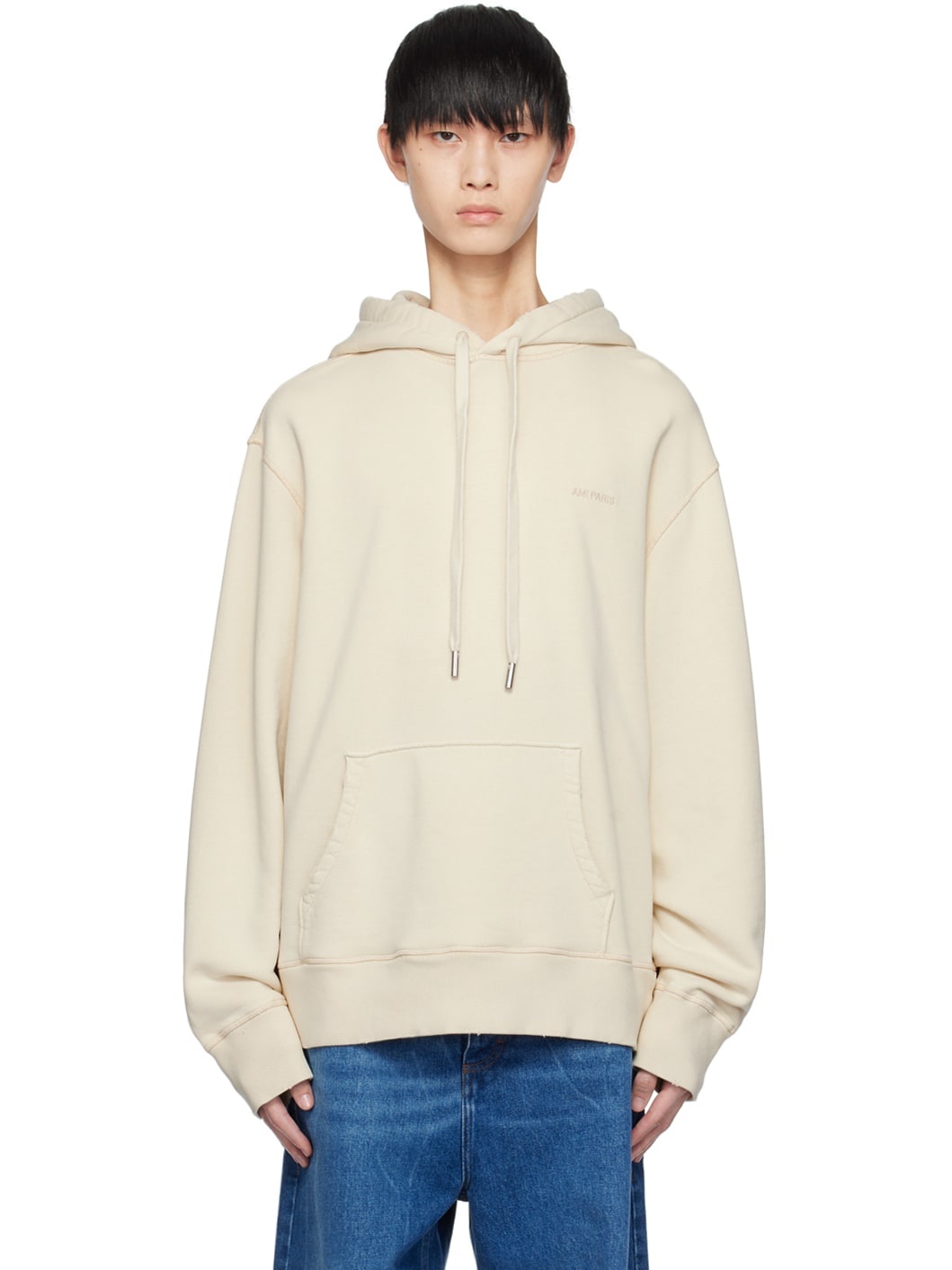 AMI Paris Off White Fade Out Hoodie ssense REVERSIBLE