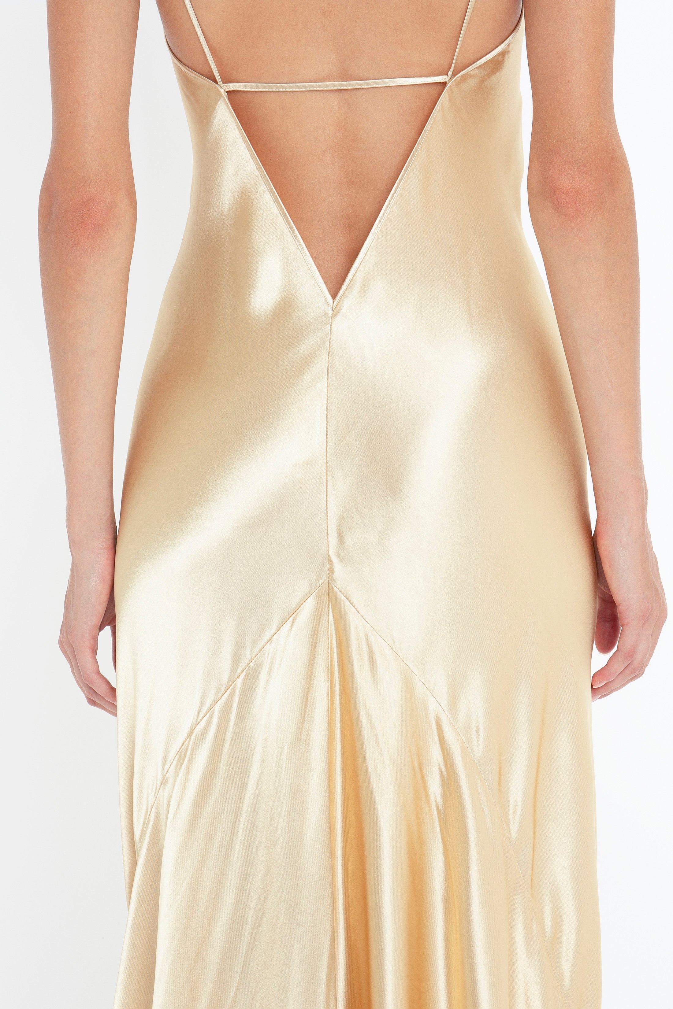 Exclusive Floor-Length Cami Dress In Gold - 7